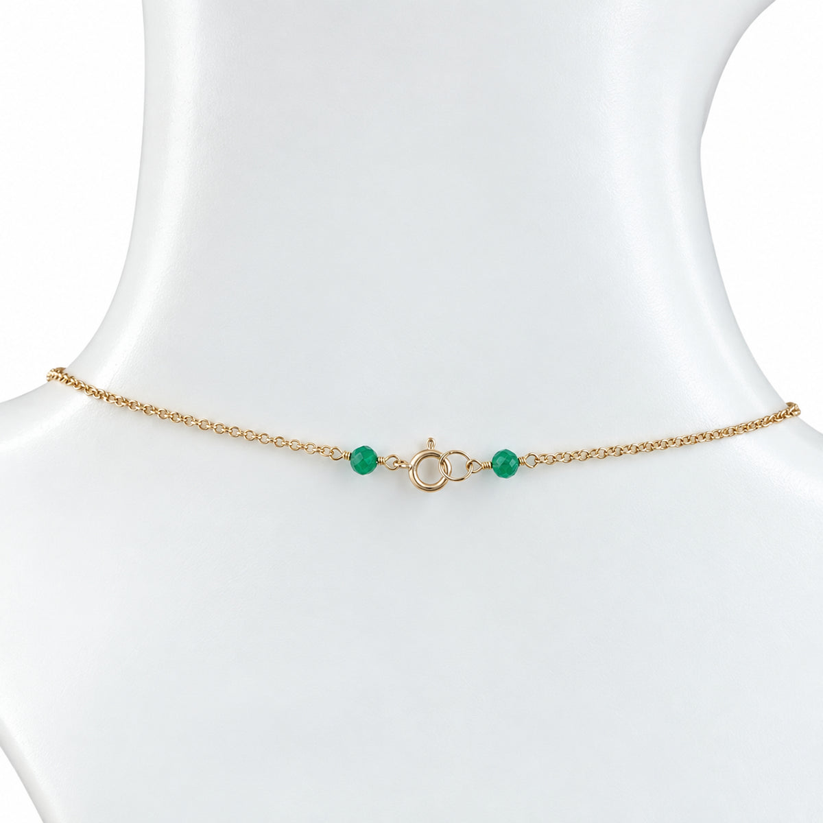 14k Multi Gemstones White Pearl 5 Flower Station Necklace