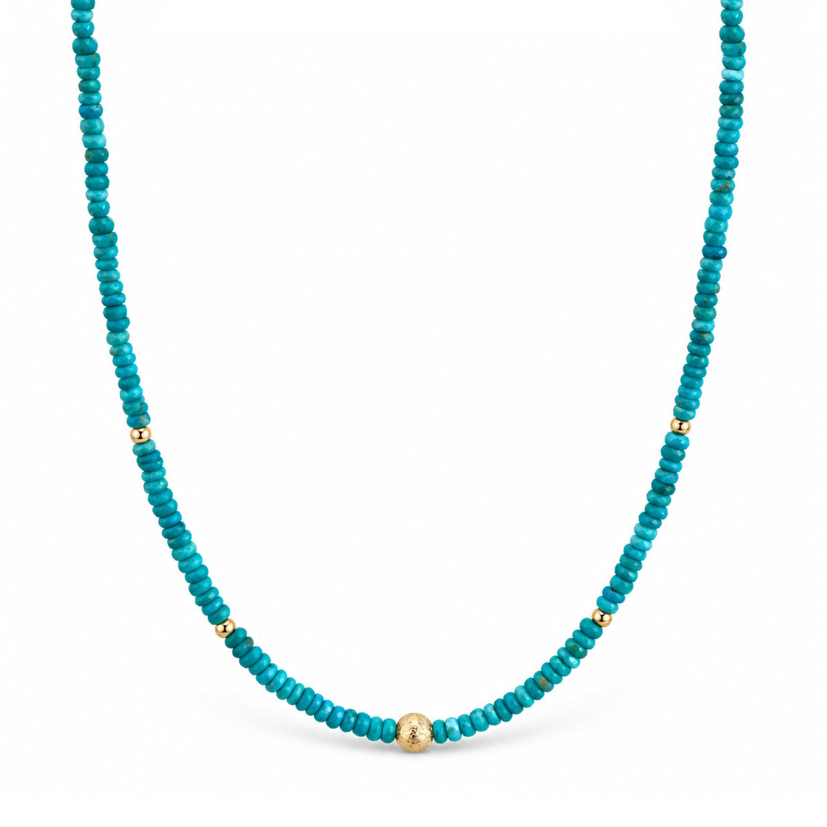 14k Multi Gemstone Gold Ball Necklace