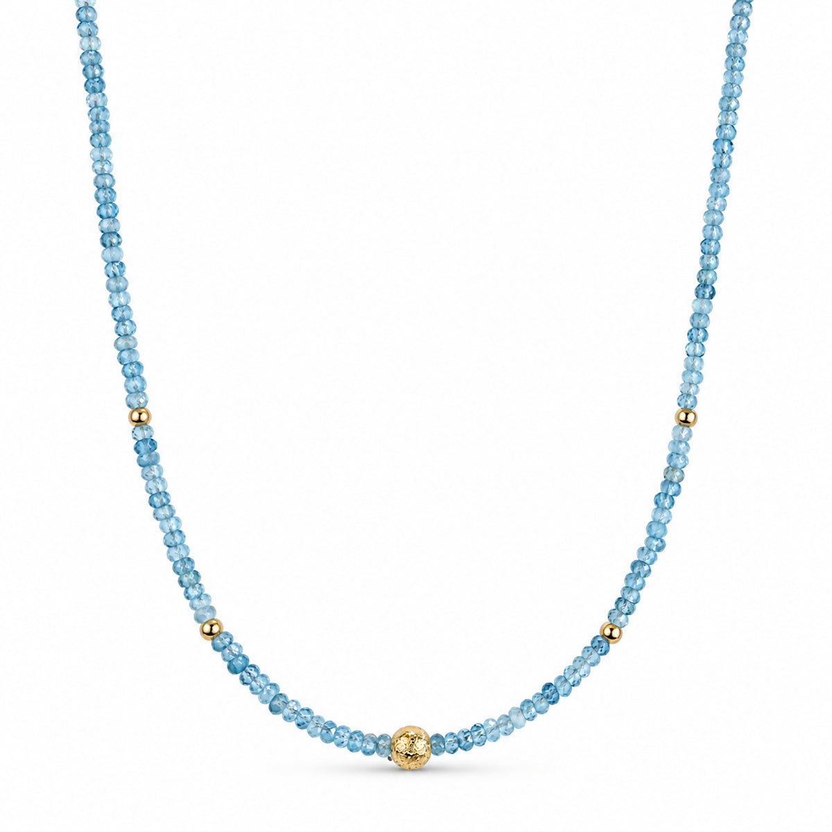 14k Multi Gemstone Gold Ball Necklace