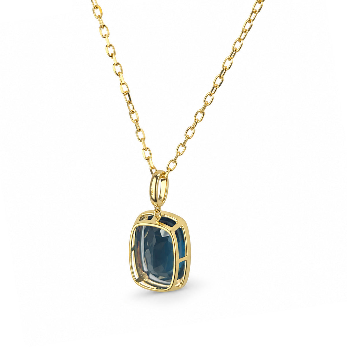 14k Gemstones Prong Set Pendant Necklace