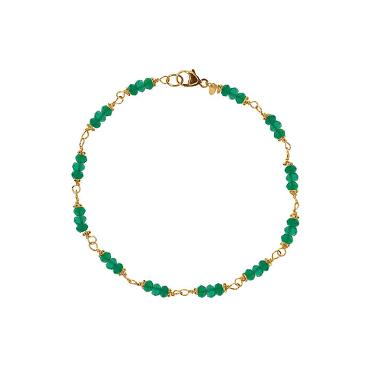 14k Green Onyx Roundel Bracelet 7.25"