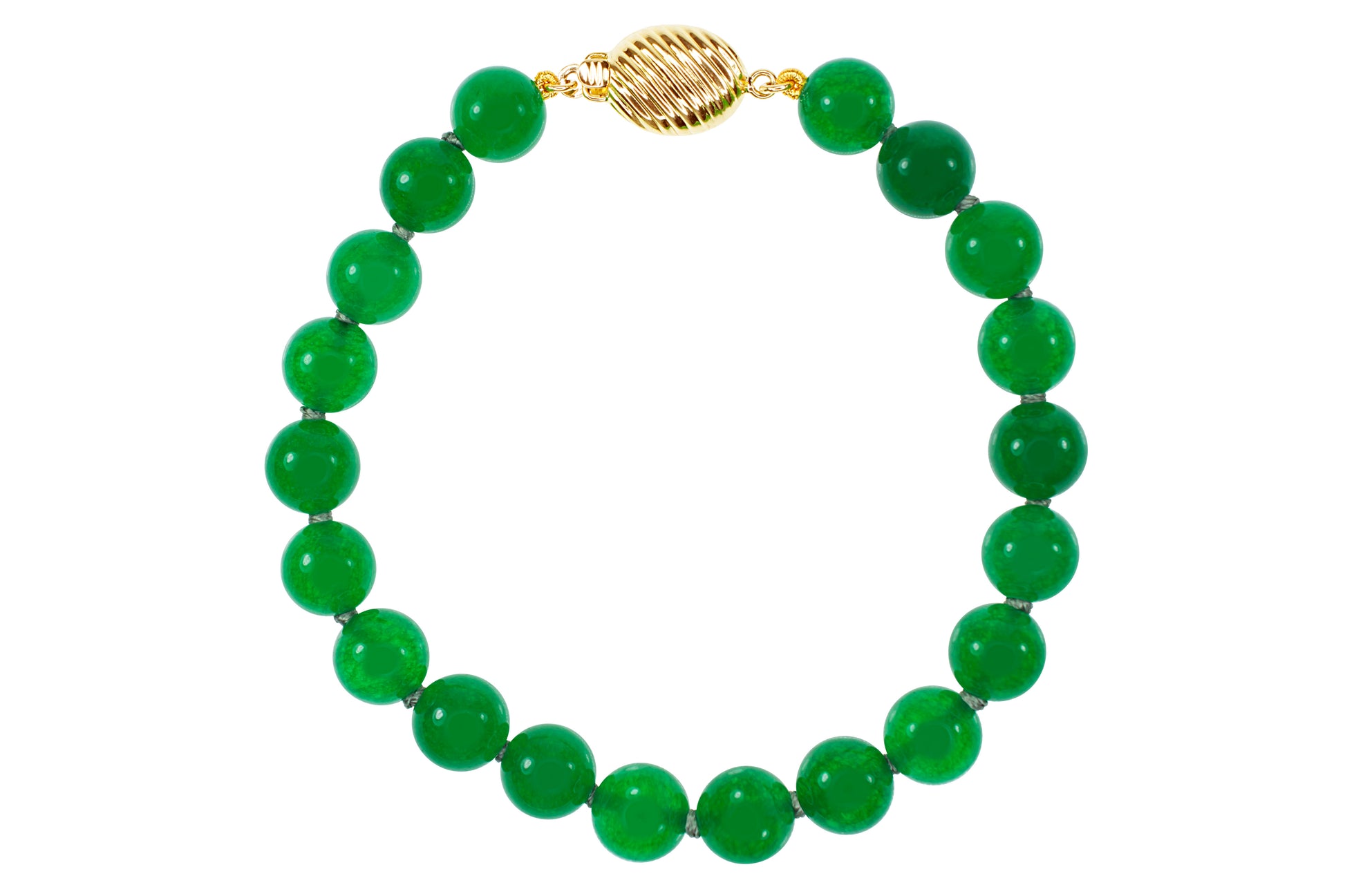 14k Chinese Jade Bracelet 7.5"