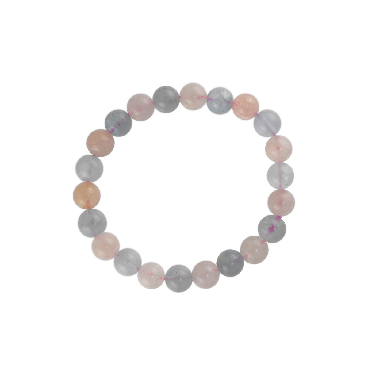 Multi Aquamarine Bead Stretch Bracelet 7"-8"
