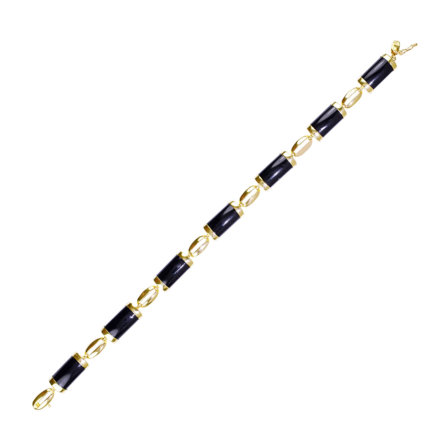 14k Black Onyx 7 Stones Bracelet