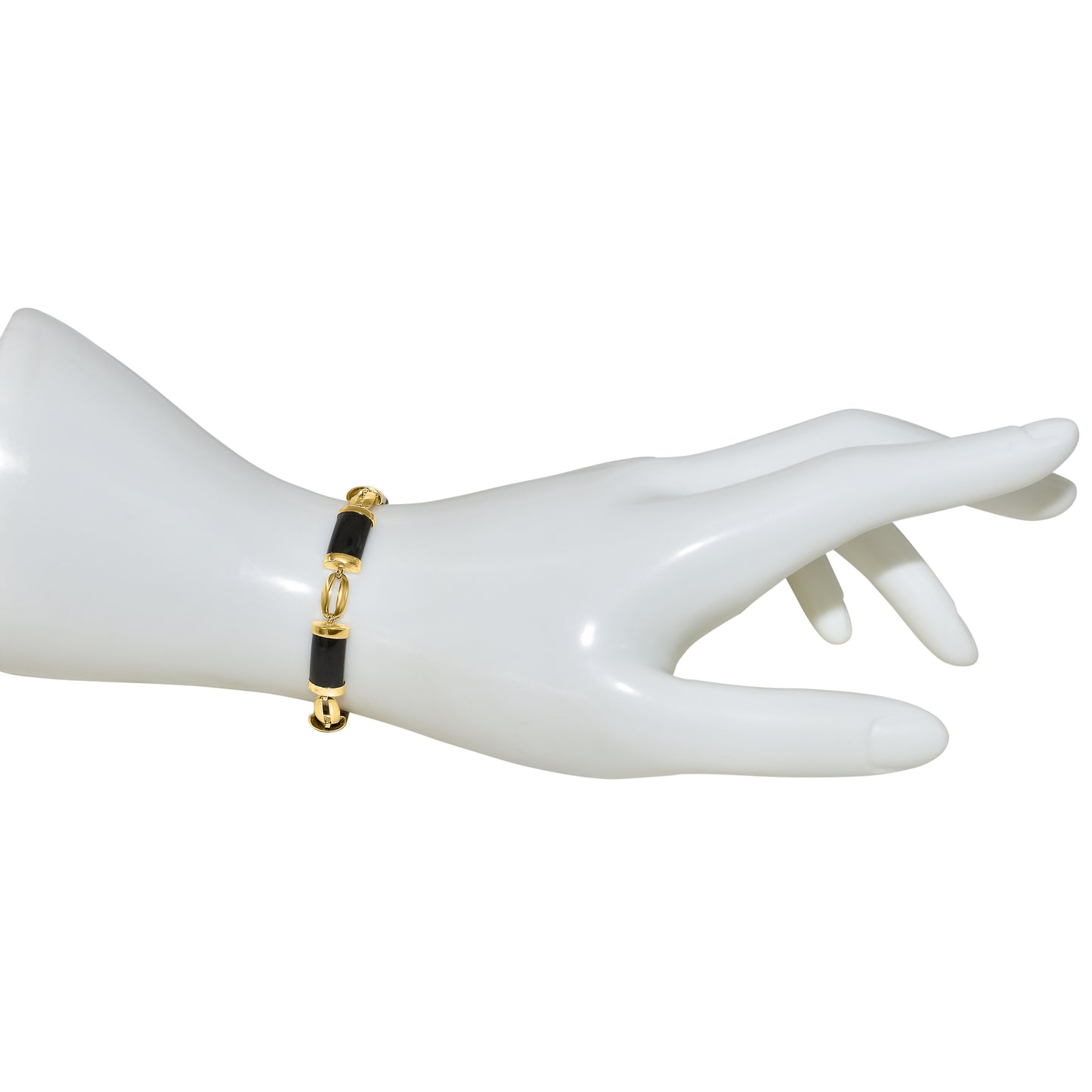 14k Black Onyx 7 Stones Bracelet