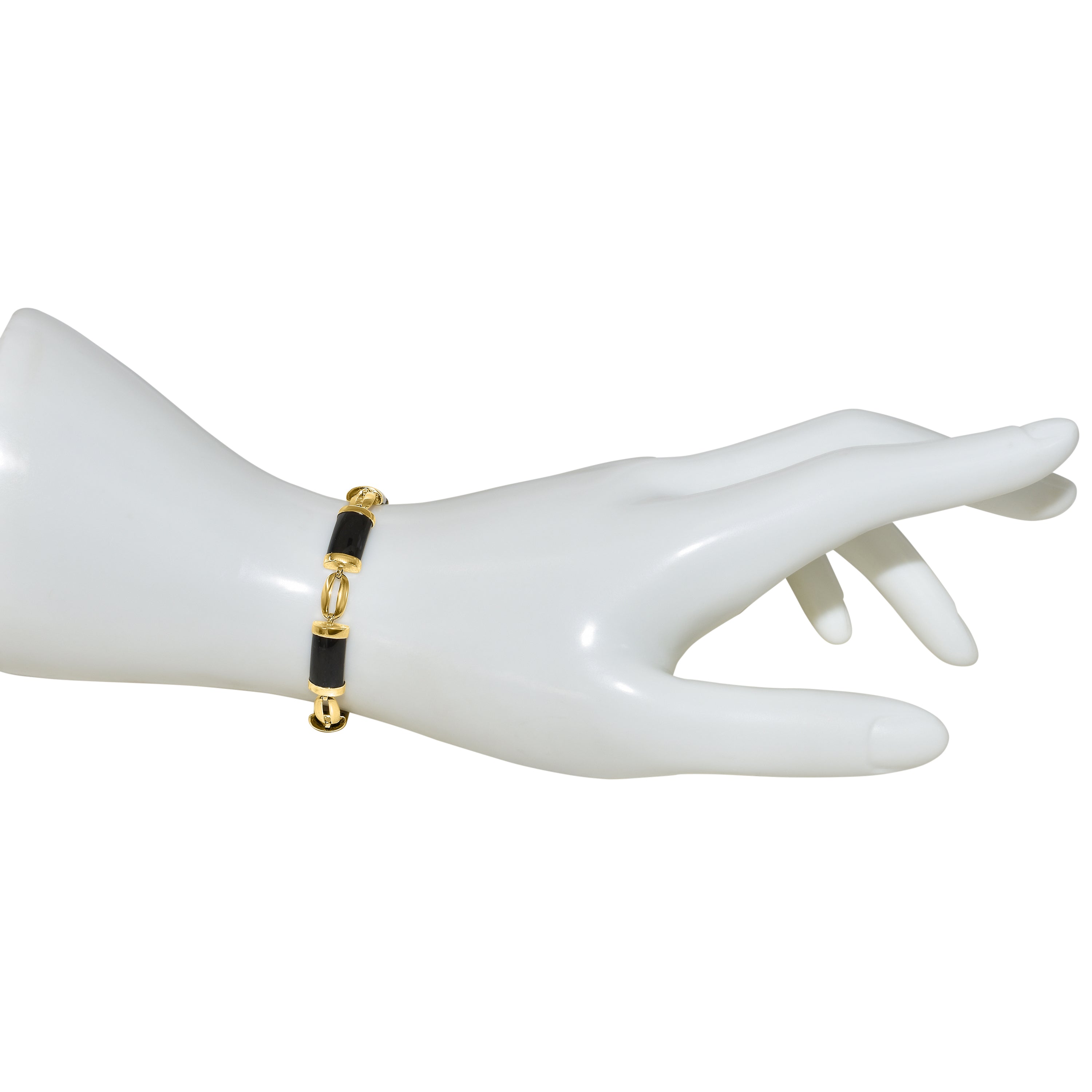 14k Black Onyx 7 Stones Bracelet