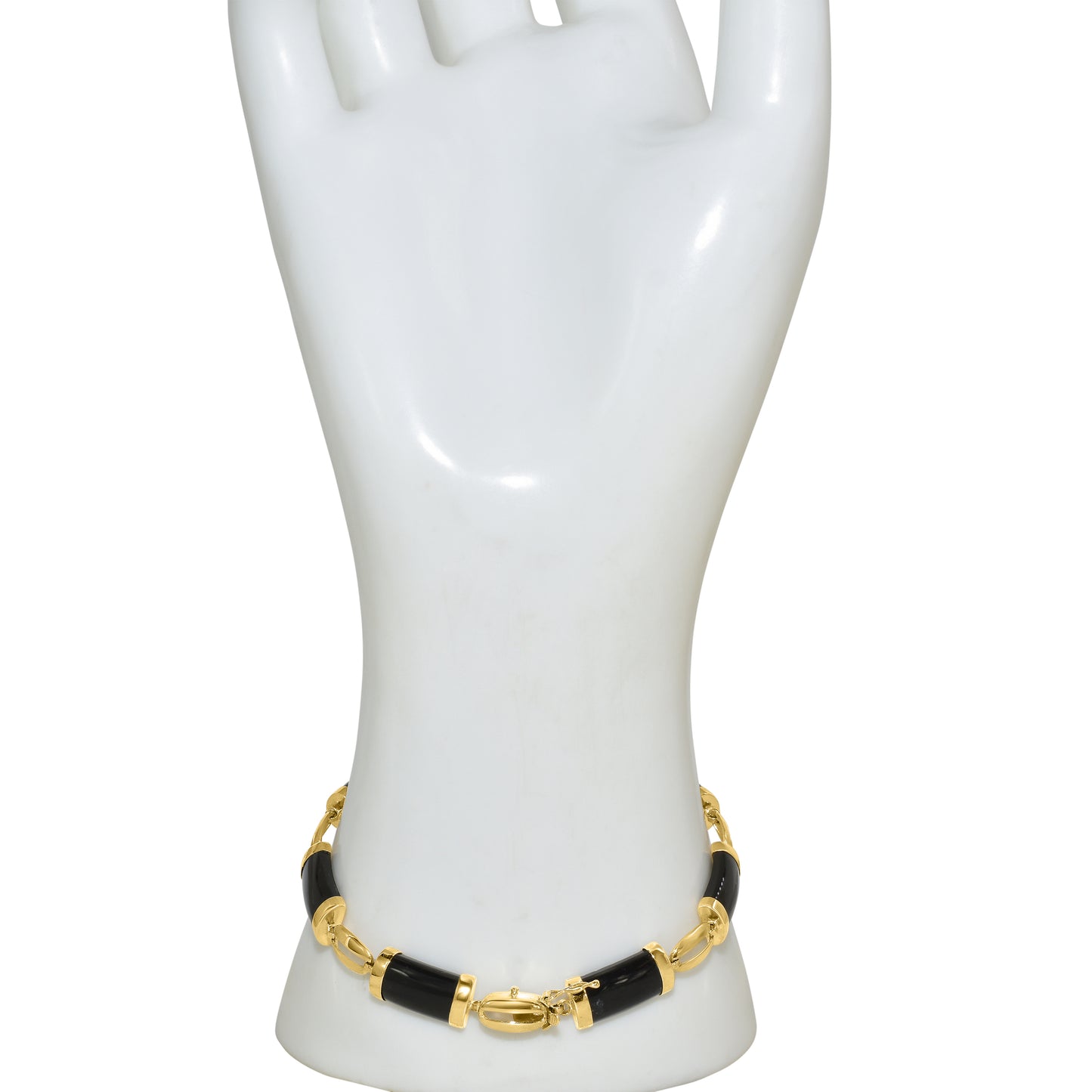 14k Black Onyx 7 Stones Bracelet