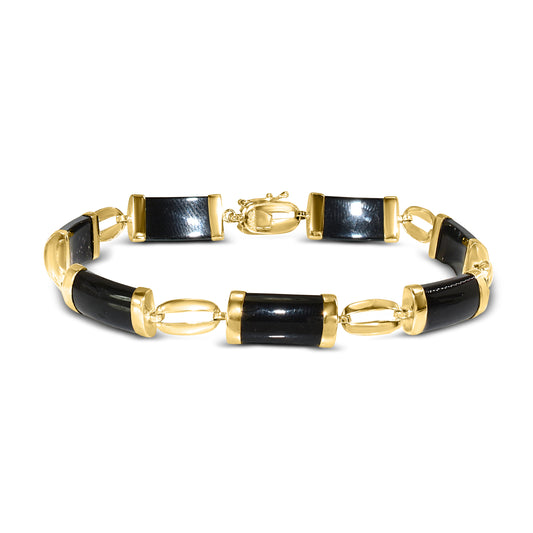 14k Black Onyx 7 Stones Bracelet