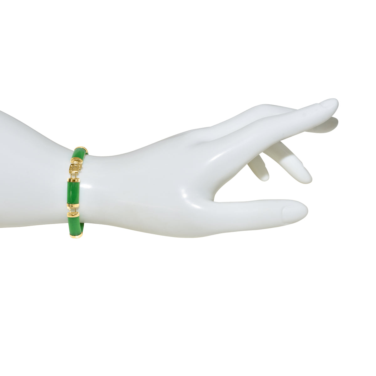 14k Green Jade 8 Link Bracelet