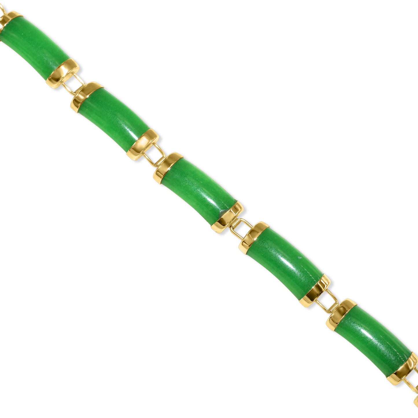 14k Green Jade 8 Link Bracelet