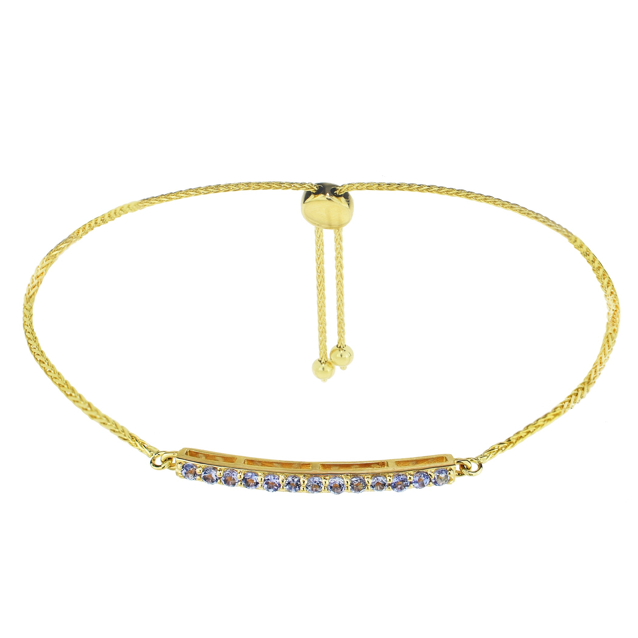 14k Tanzanite Bar Adjustable Bracelet