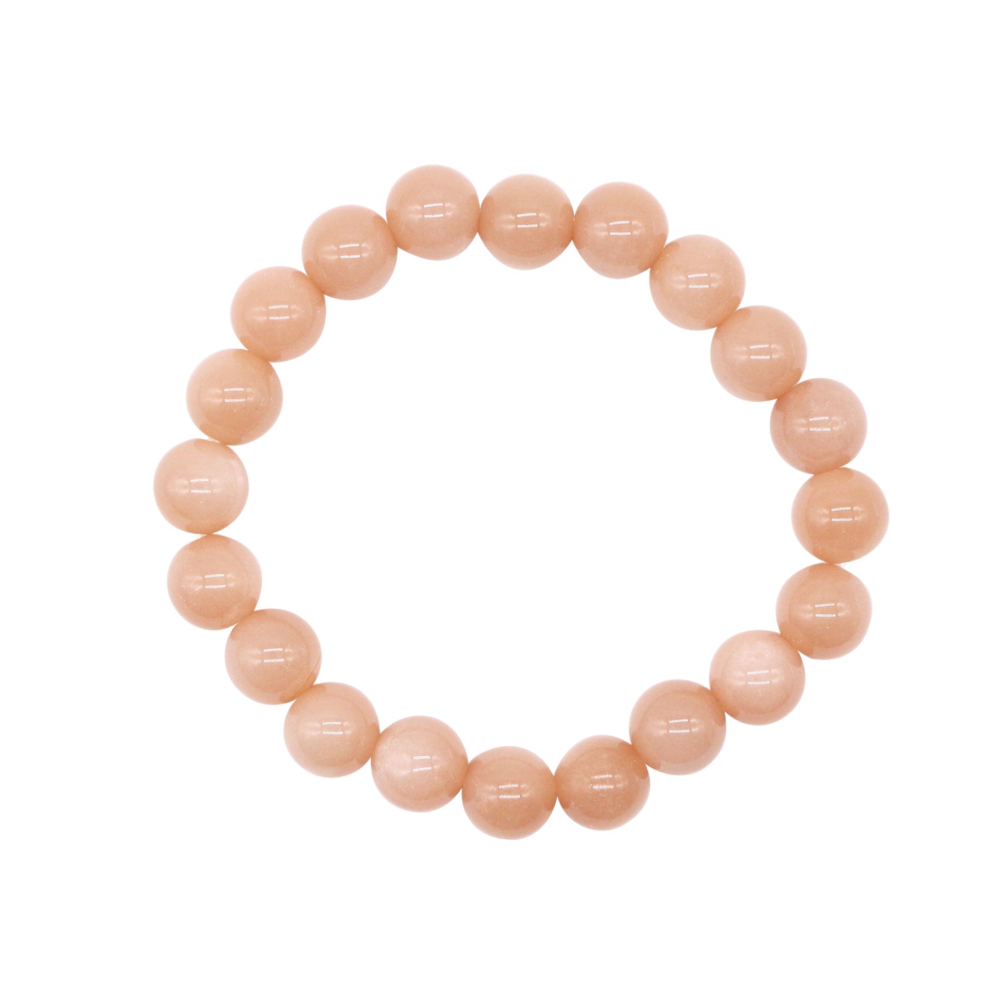 Peach Moonstone Bead Stretch Bracelet 10/12mm 10mm