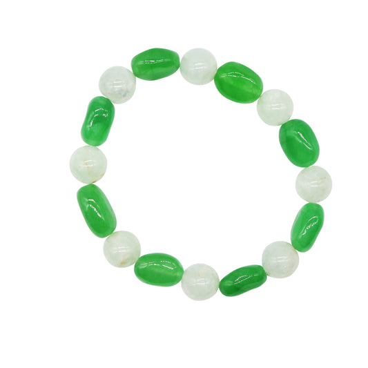 Prehnite Green Jade Stretch Bracelet