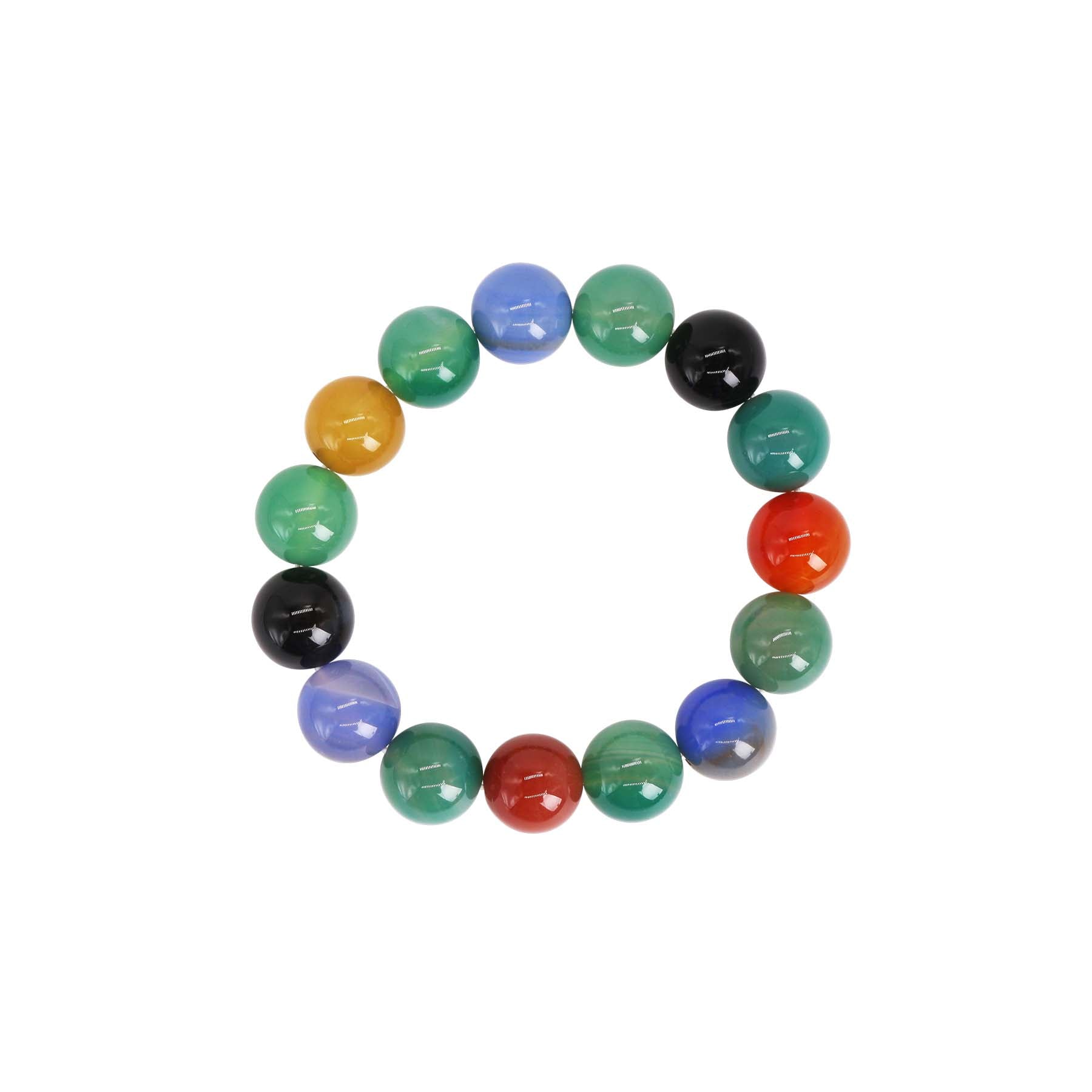 Y2K Multi Color Agate Stretch Bracelet