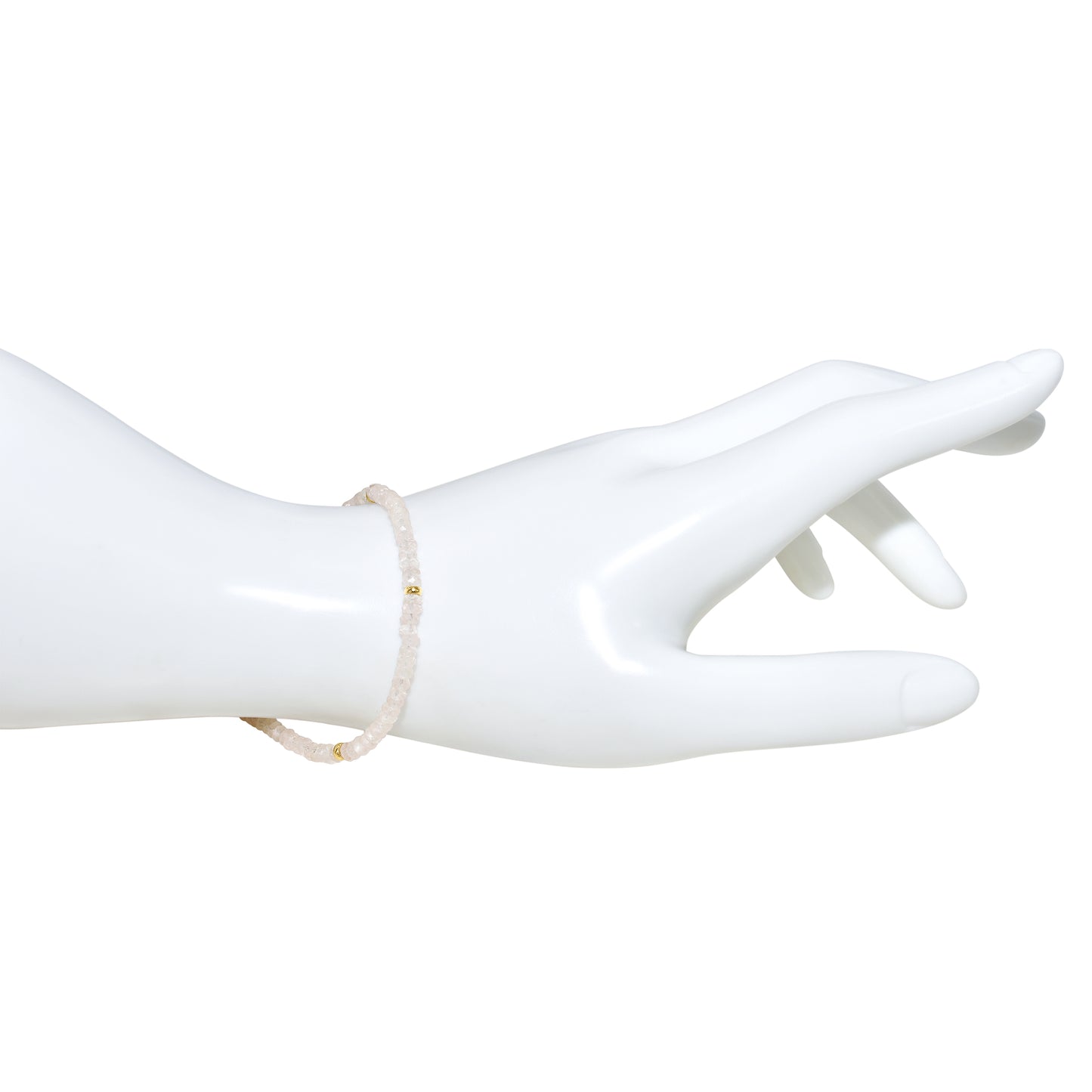 14k Yellow Gold Gemstones 3 Gold Roundel Stations Bracelet