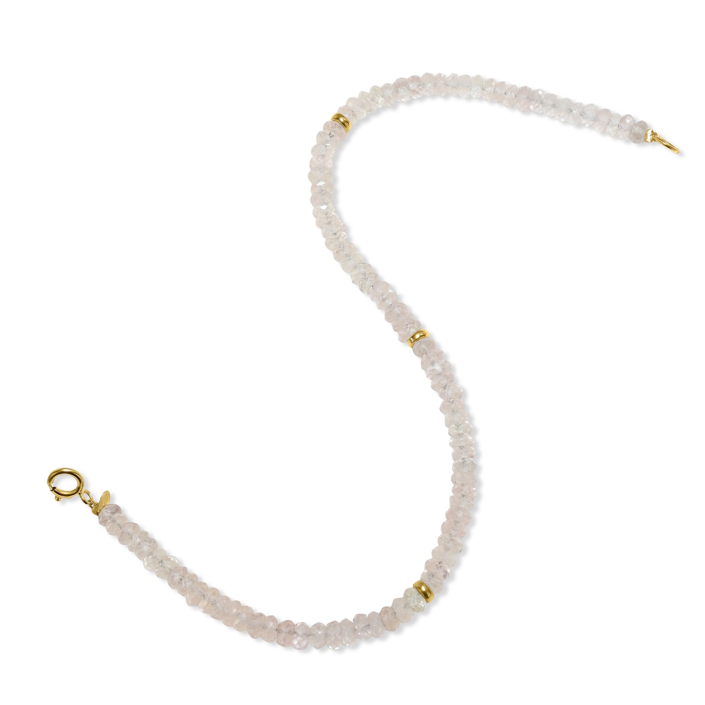 14k Yellow Gold Gemstones 3 Gold Roundel Stations Bracelet