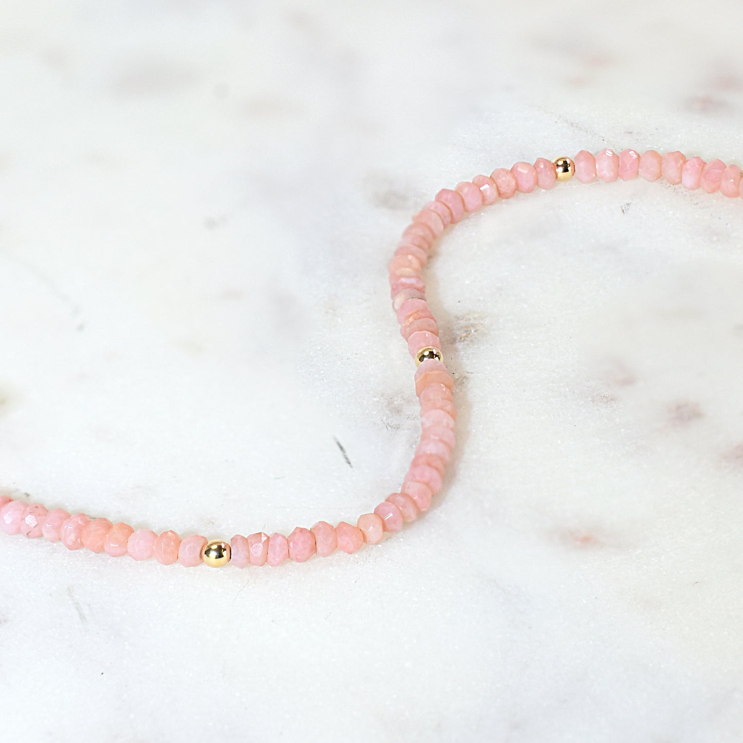 14k Pink Opal Gold Roundel Bracelet