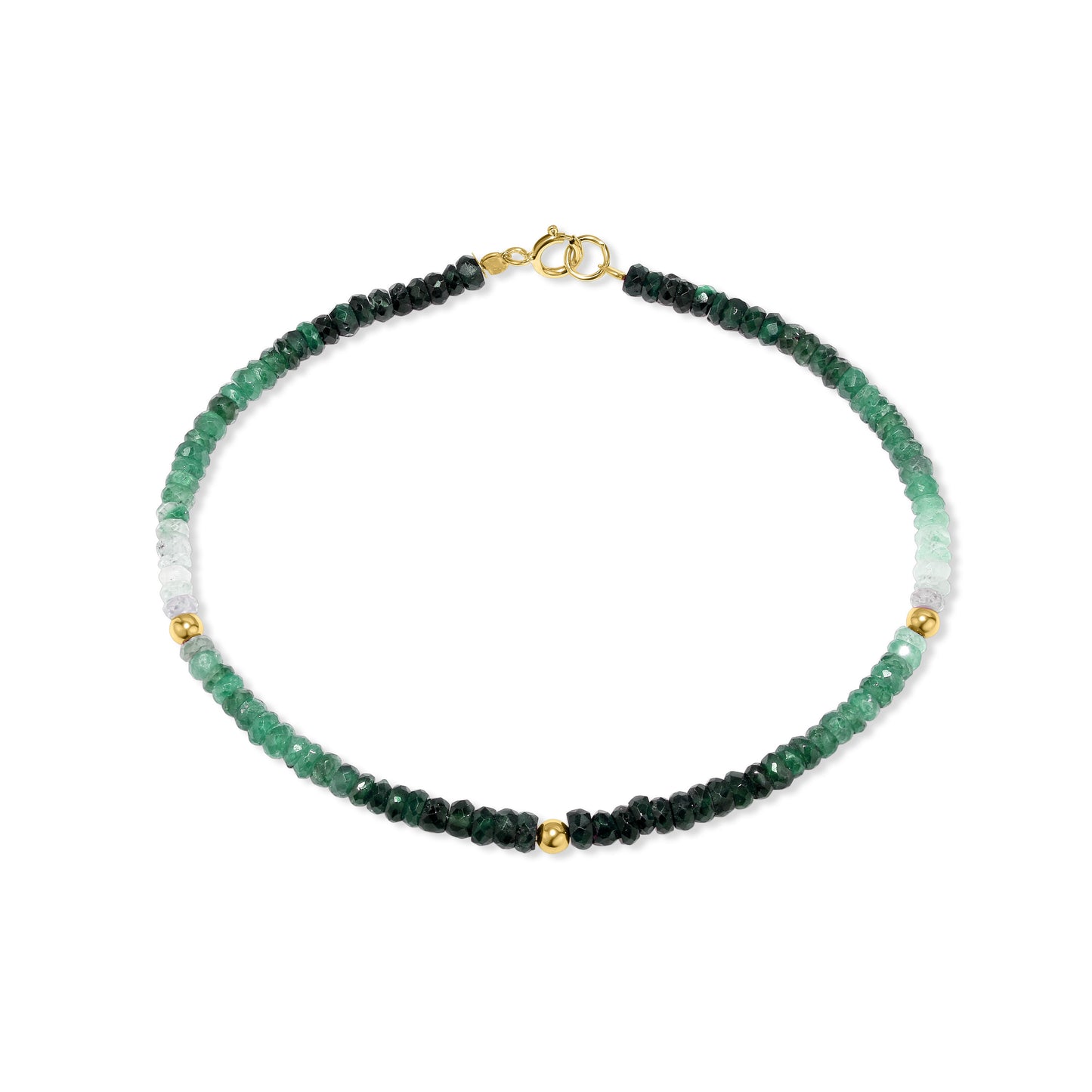 14k Shades of Gemstones and Gold Roundel Bracelet