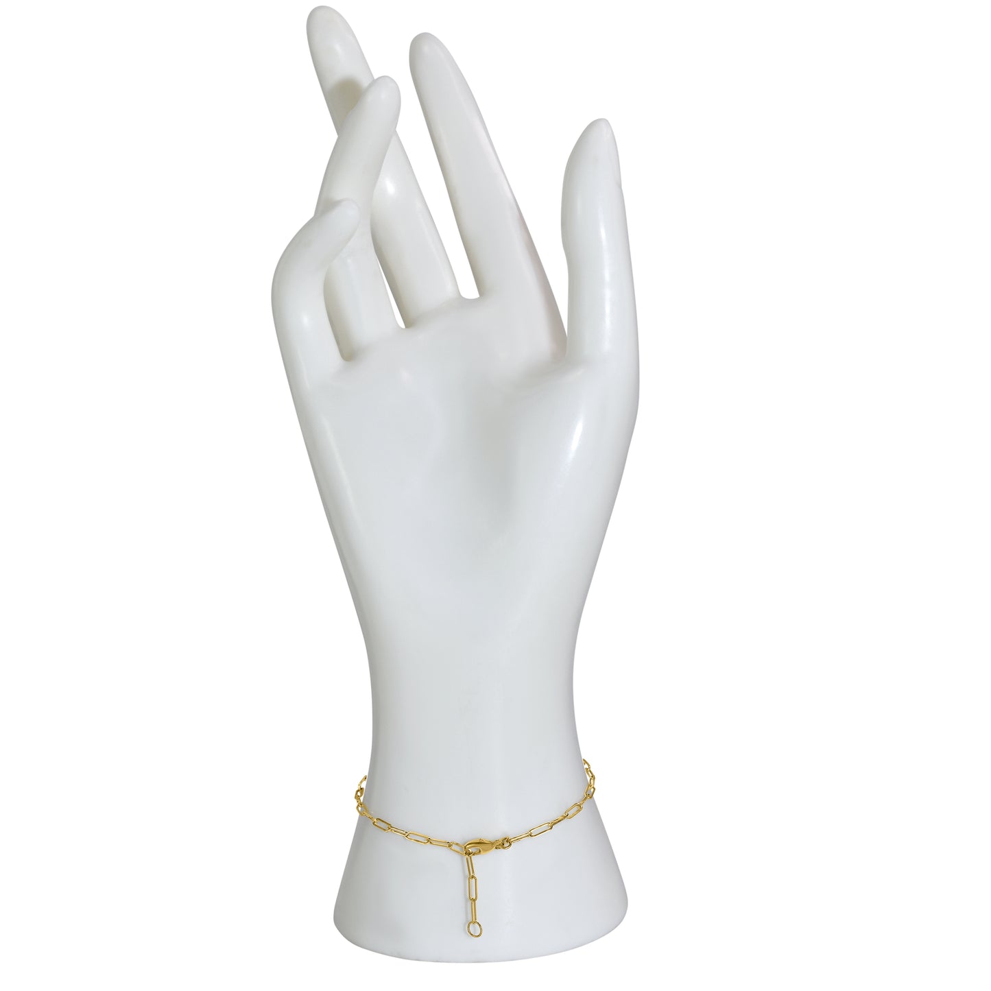 14k Onyx Square & Bezel Paperclip Bracelet