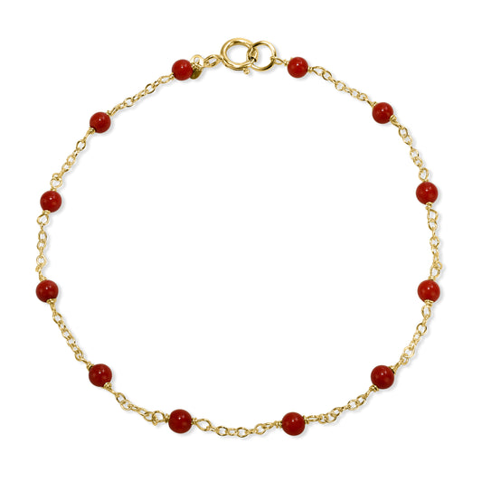 14k Gemstones Station Bracelet