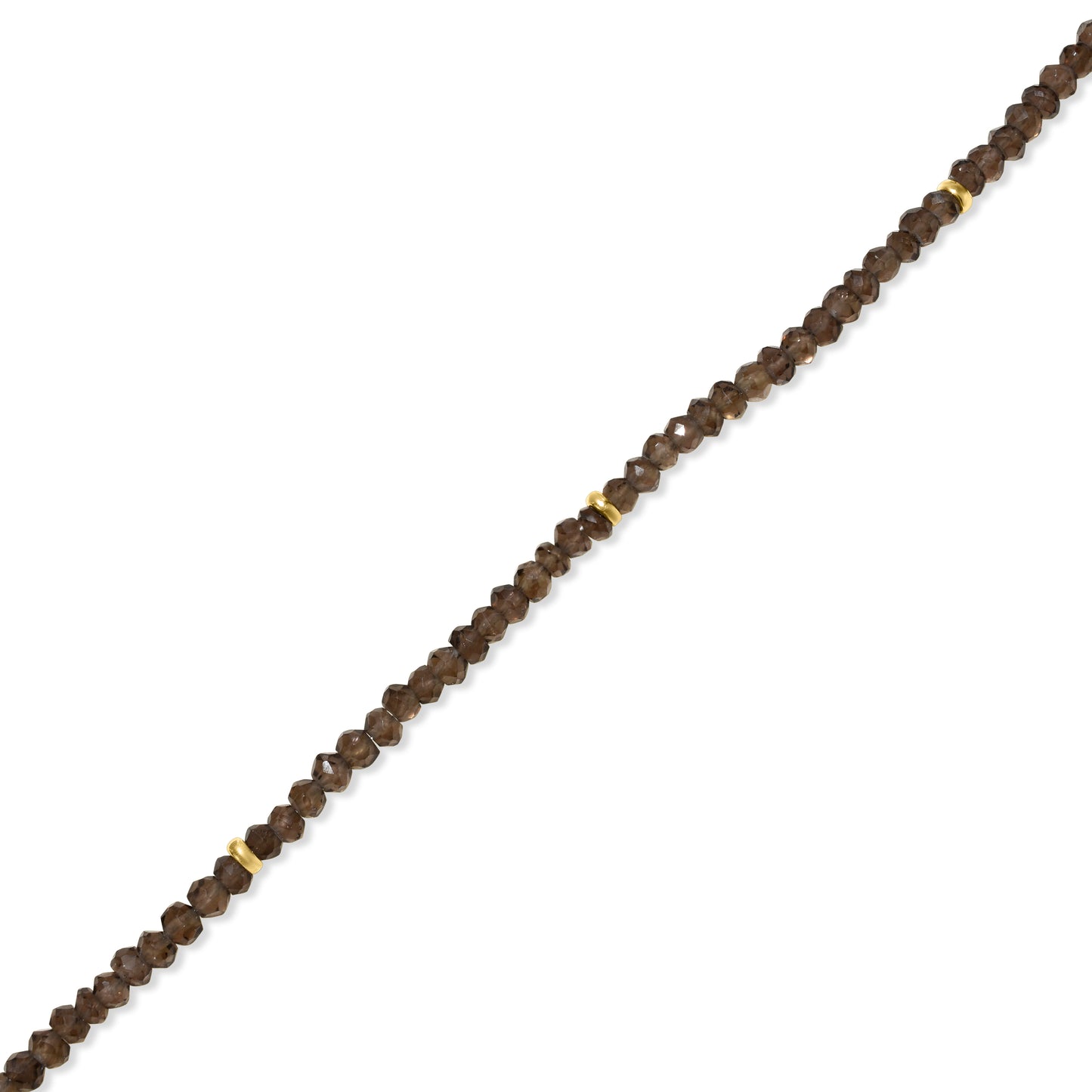 14k Smoky Quartz Gold Bead Bracelet