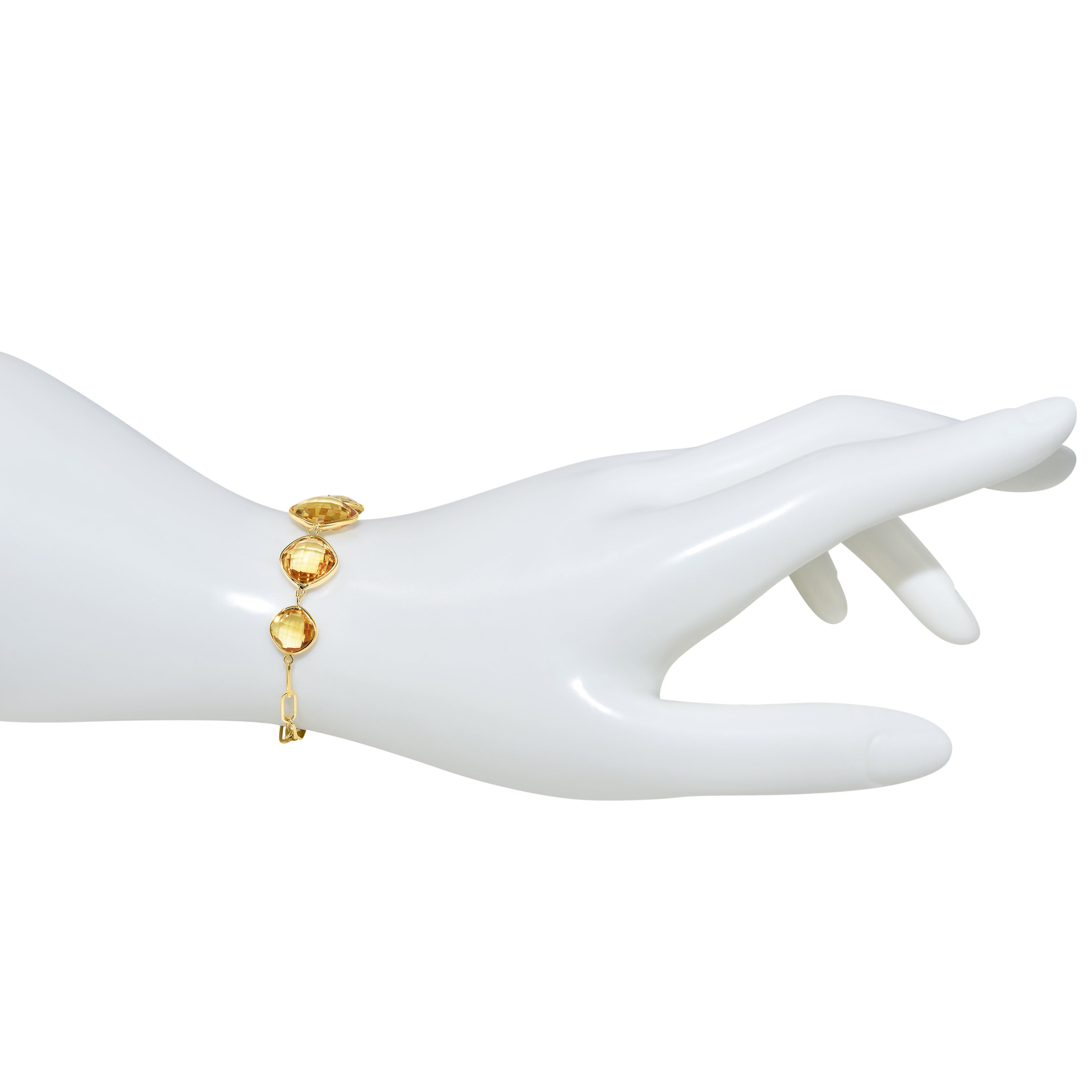 14k Citrine 5 Graduated Cushion Bracelet