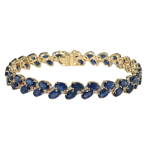 14k Sapphire Diamond Bracelet