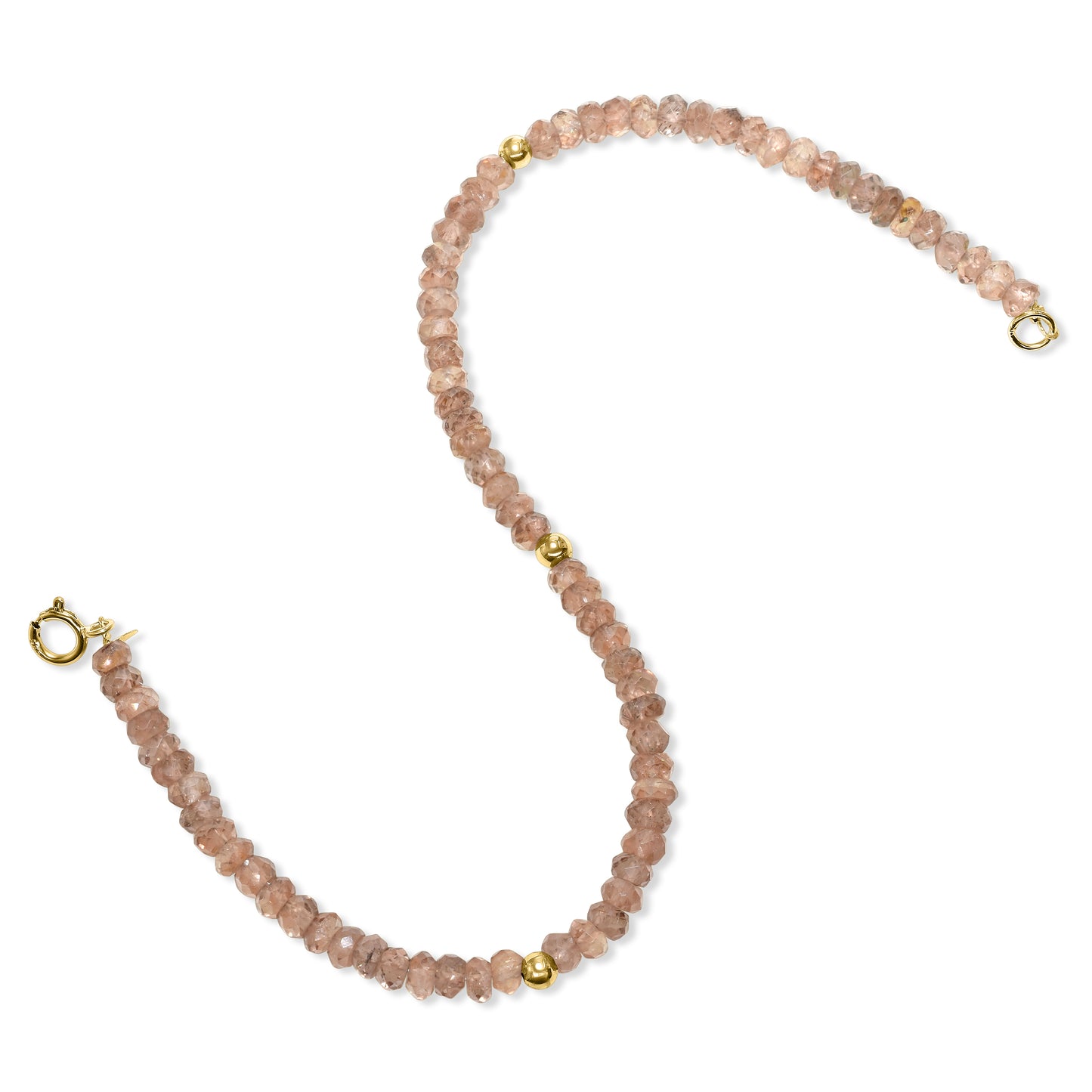 14k Andalusite Gold Bead Bracelet