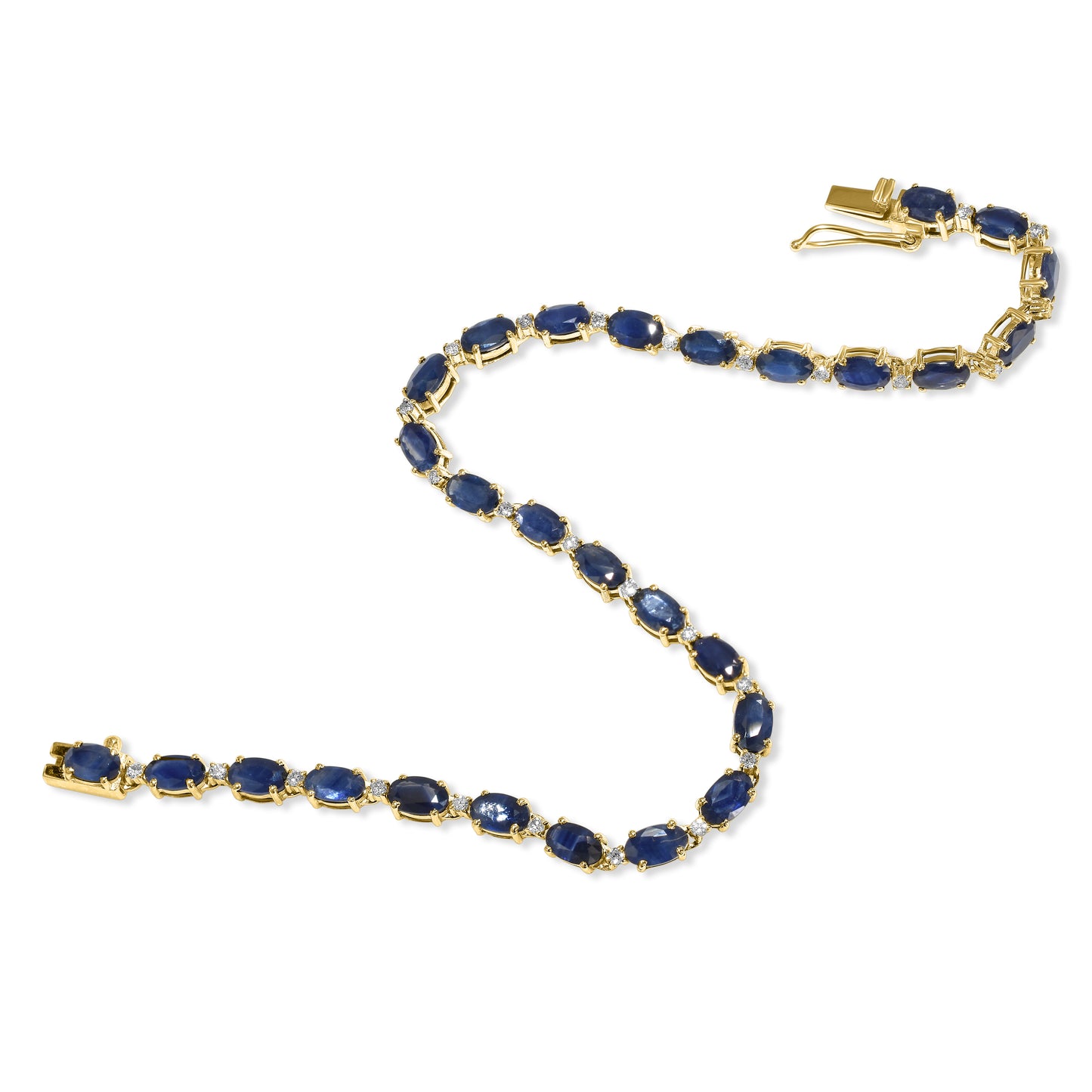 14k Drop Shape Diamond Sapphire Bracelet