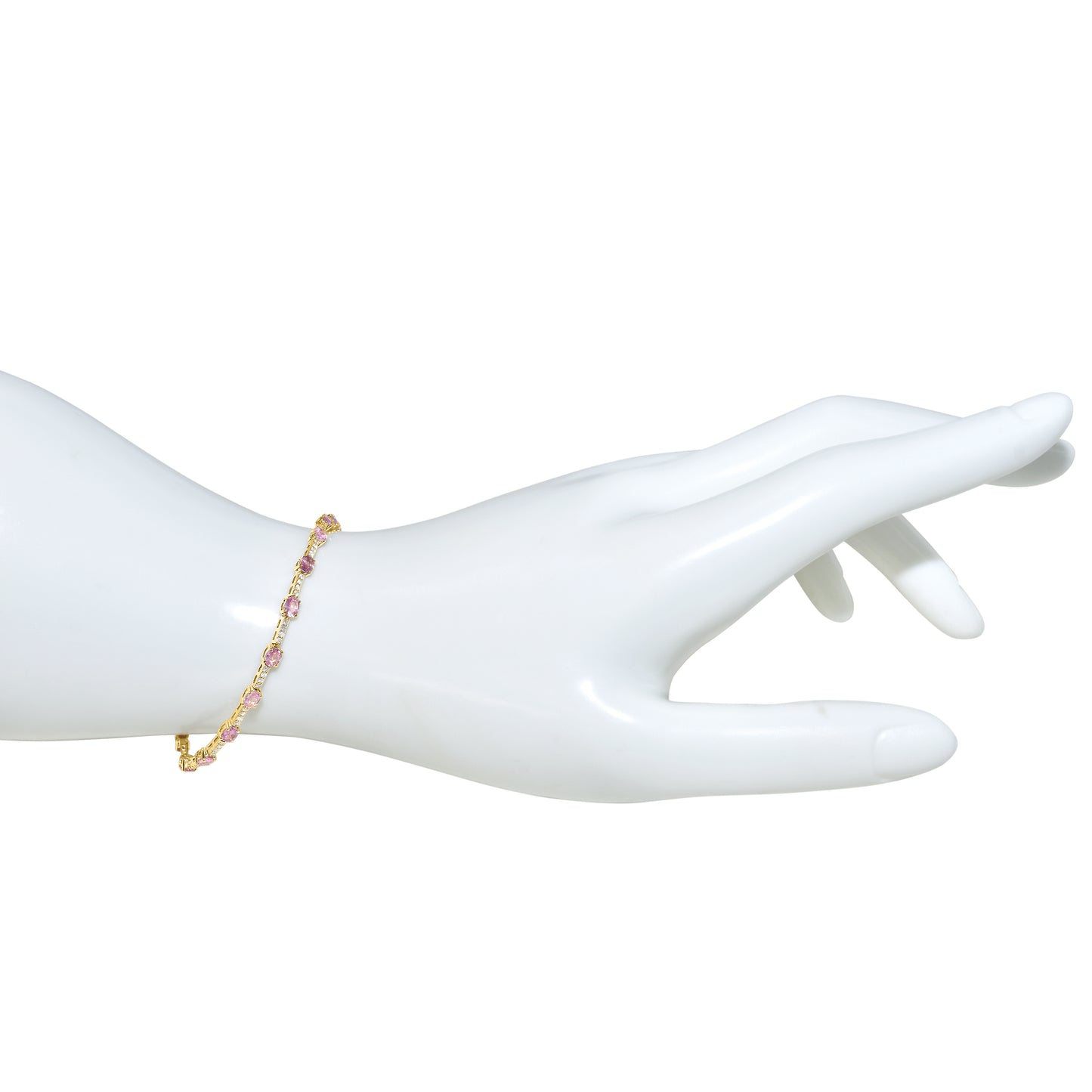 14k Pink Sapphire Diamond Bracelet