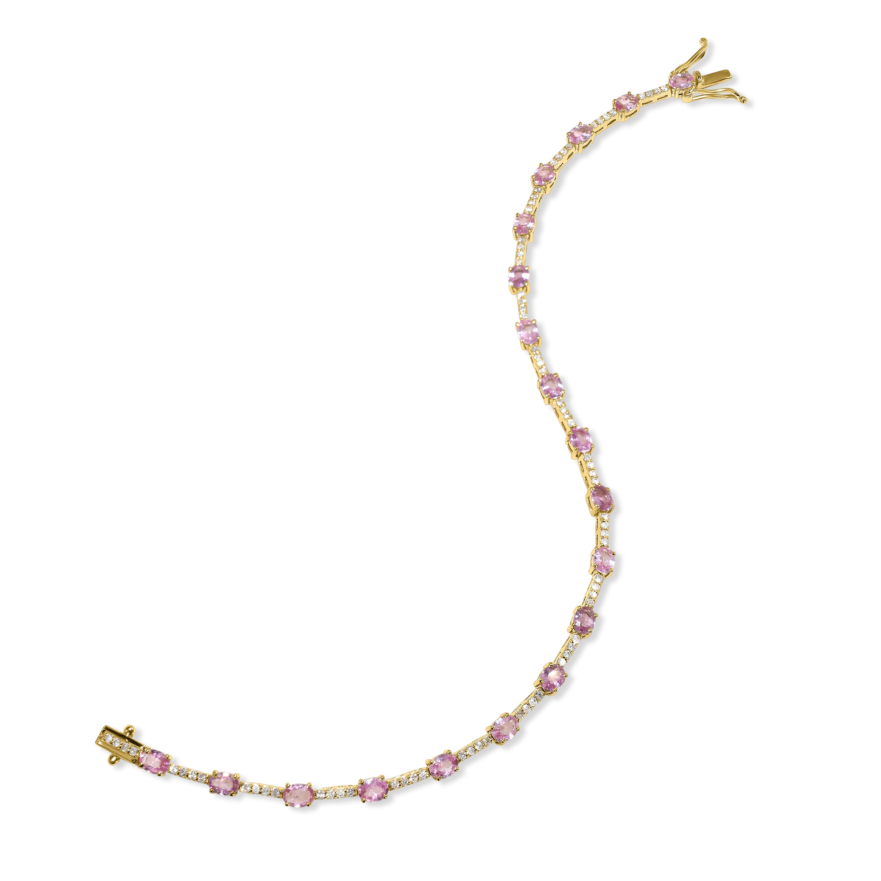 14k Pink Sapphire Diamond Bracelet