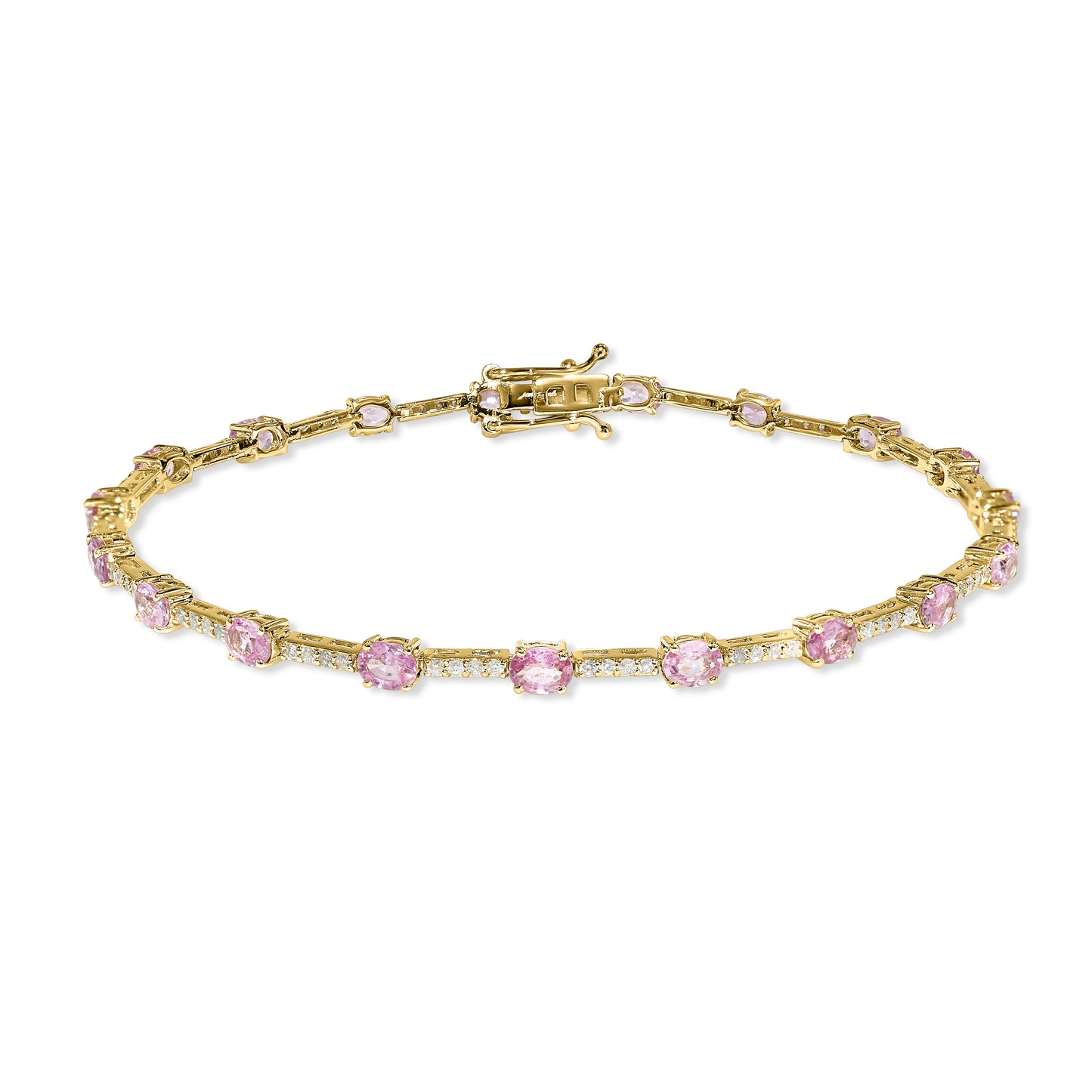 14k Pink Sapphire Diamond Bracelet