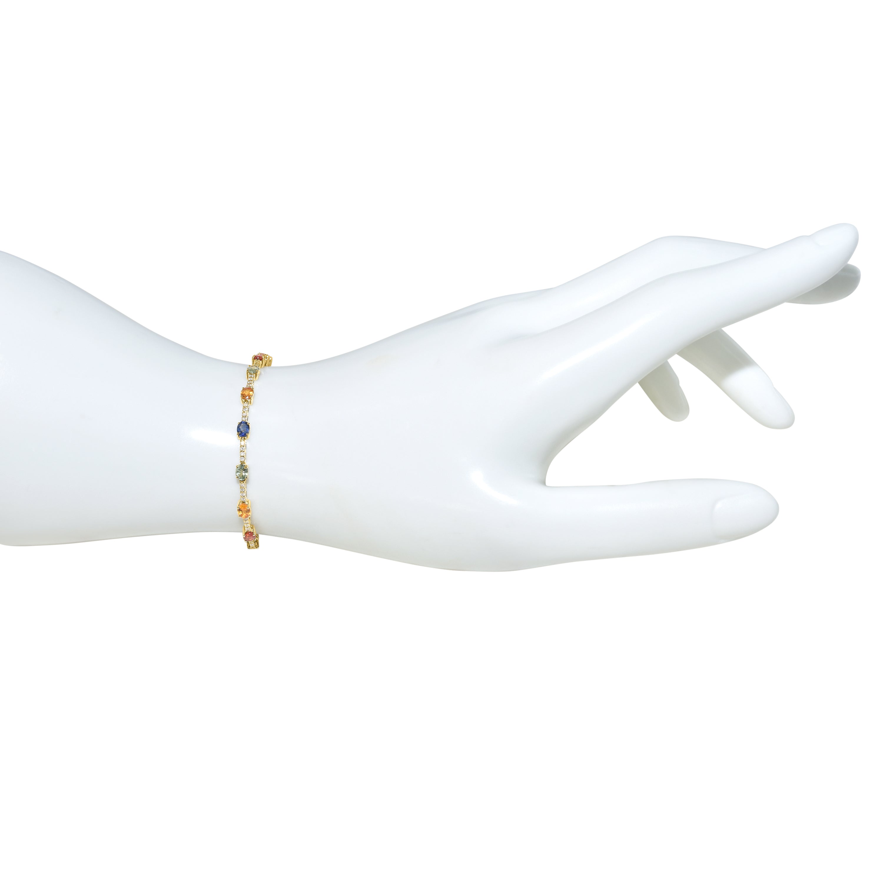 14k Multi Sapphire Diamond Bracelet