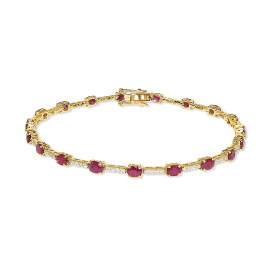 14k Ruby Diamond Tennis Bracelet
