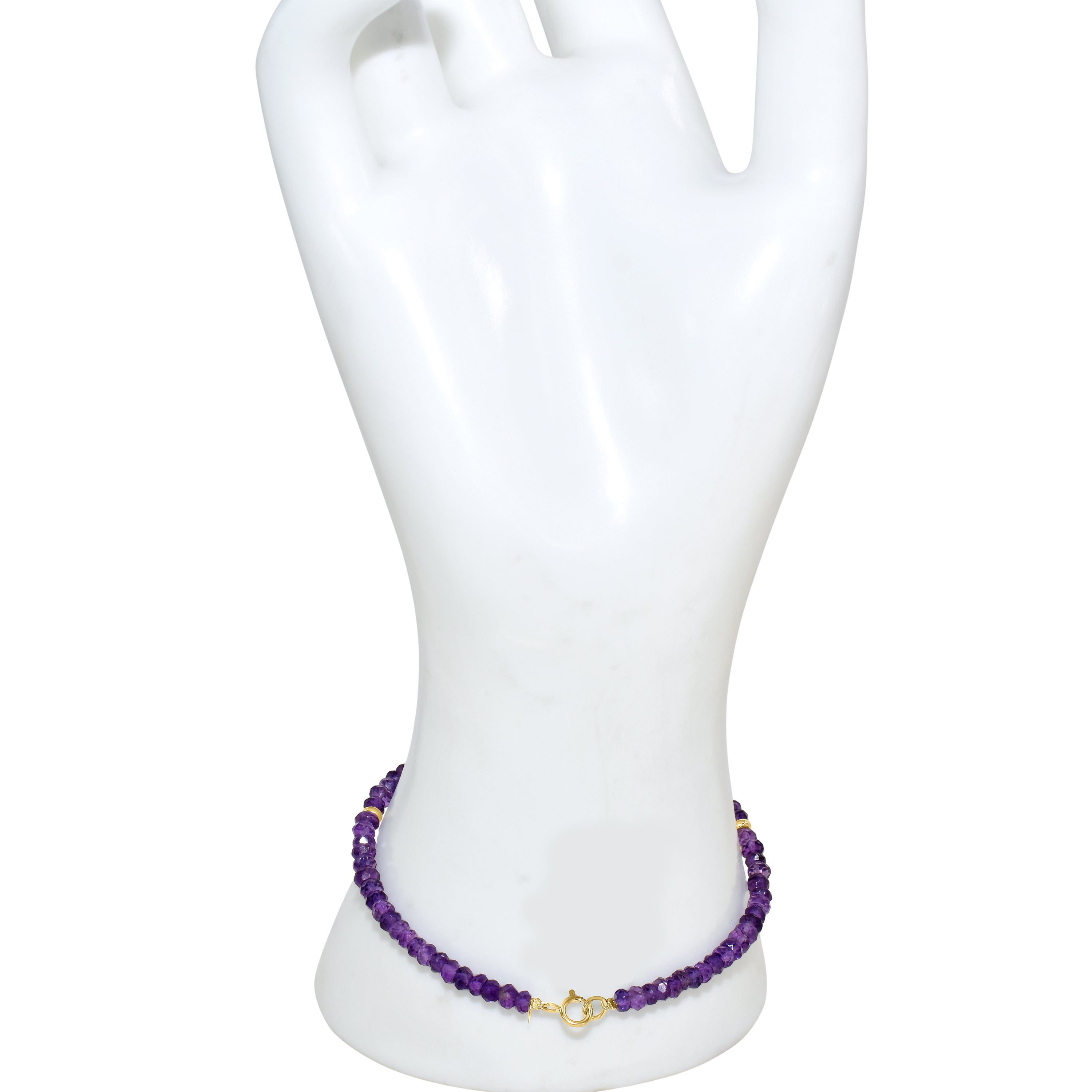 14k Gemstones 3 Gold Roundel Stations Bracelet