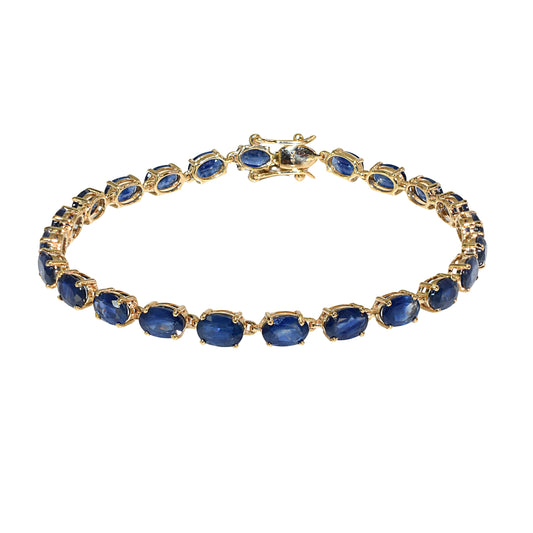 14k Sapphire Oval Cut Tennis Bracelet