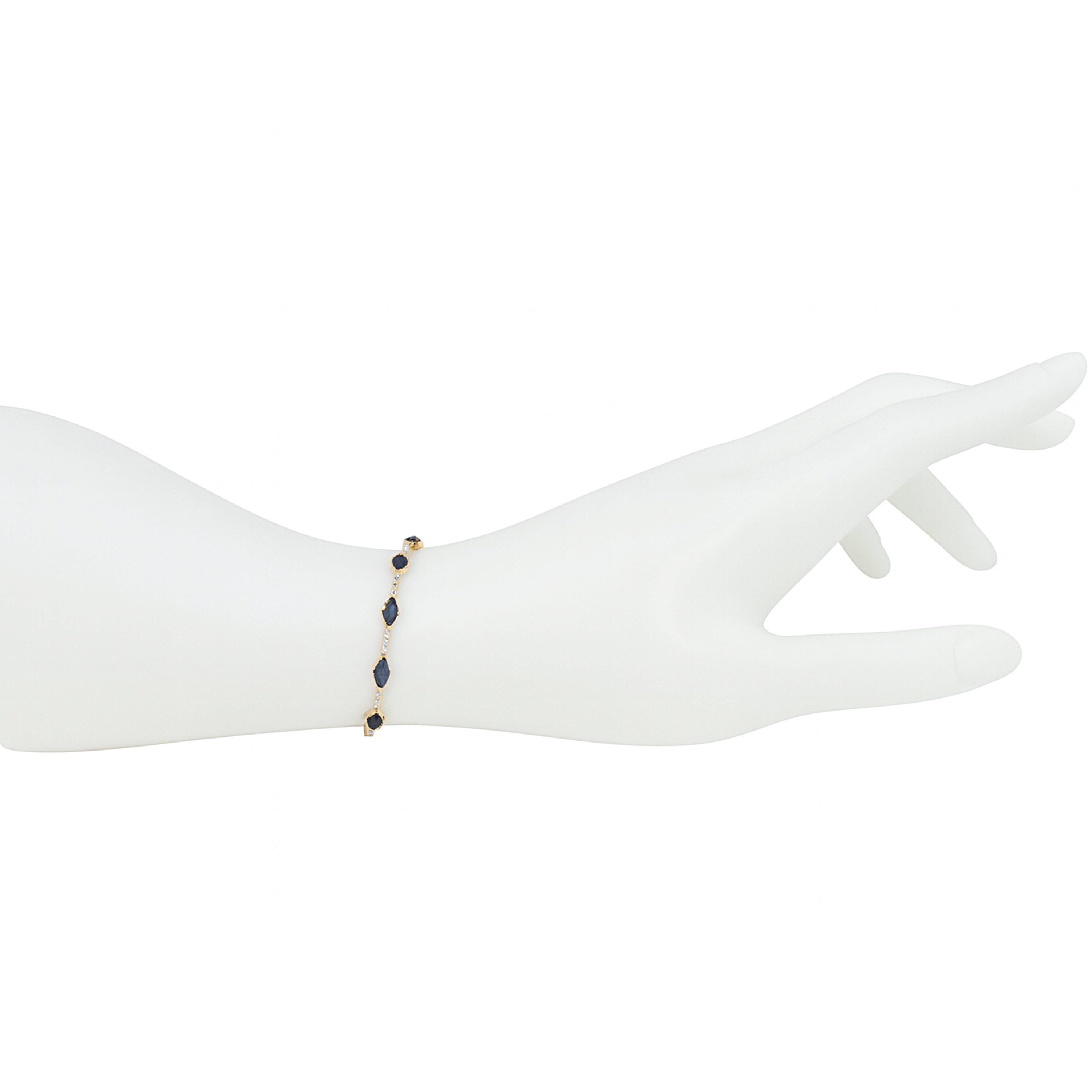 14k Sapphire Diamond Tennis Bracelet