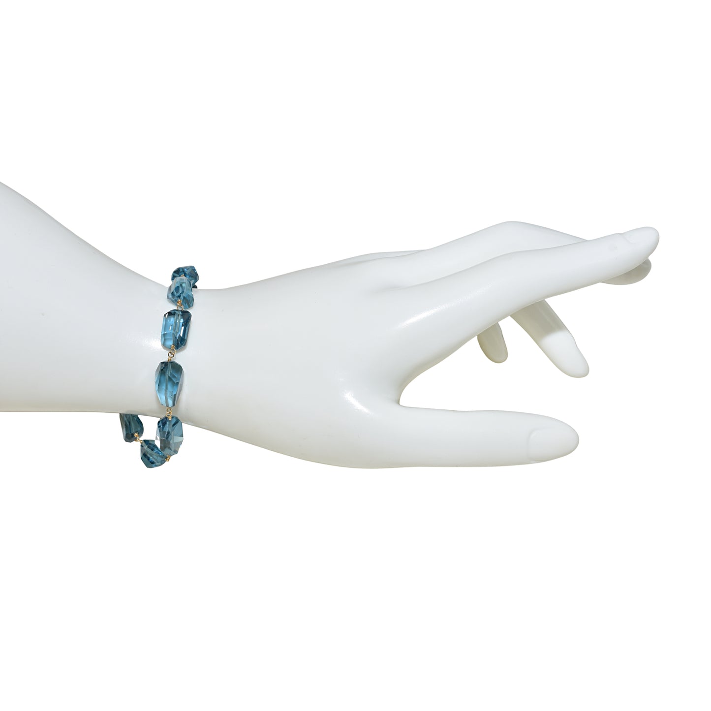 14k London Blue Topaz Nugget Link Bracelet