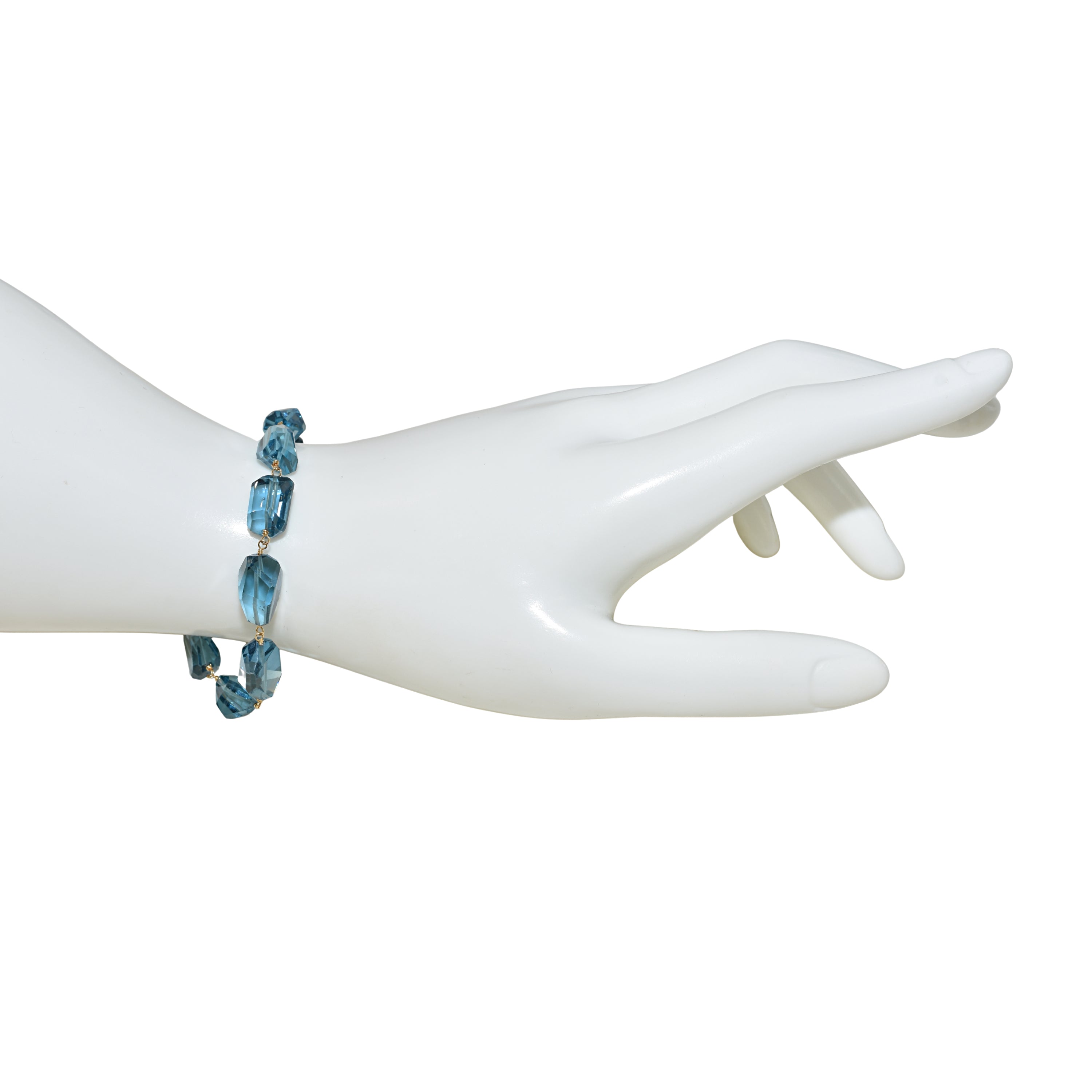 14k London Blue Topaz Nugget Link Bracelet