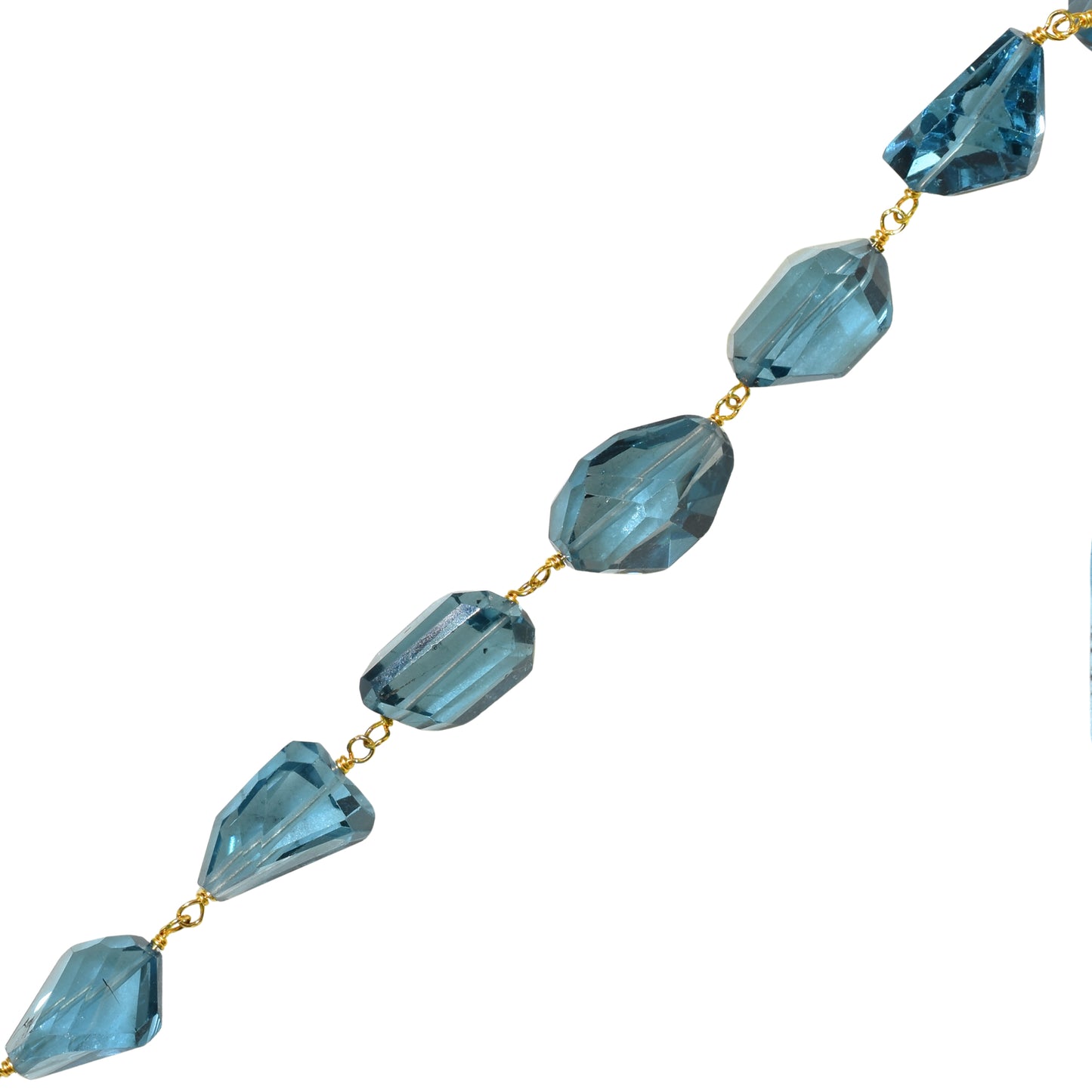 14k London Blue Topaz Nugget Link Bracelet