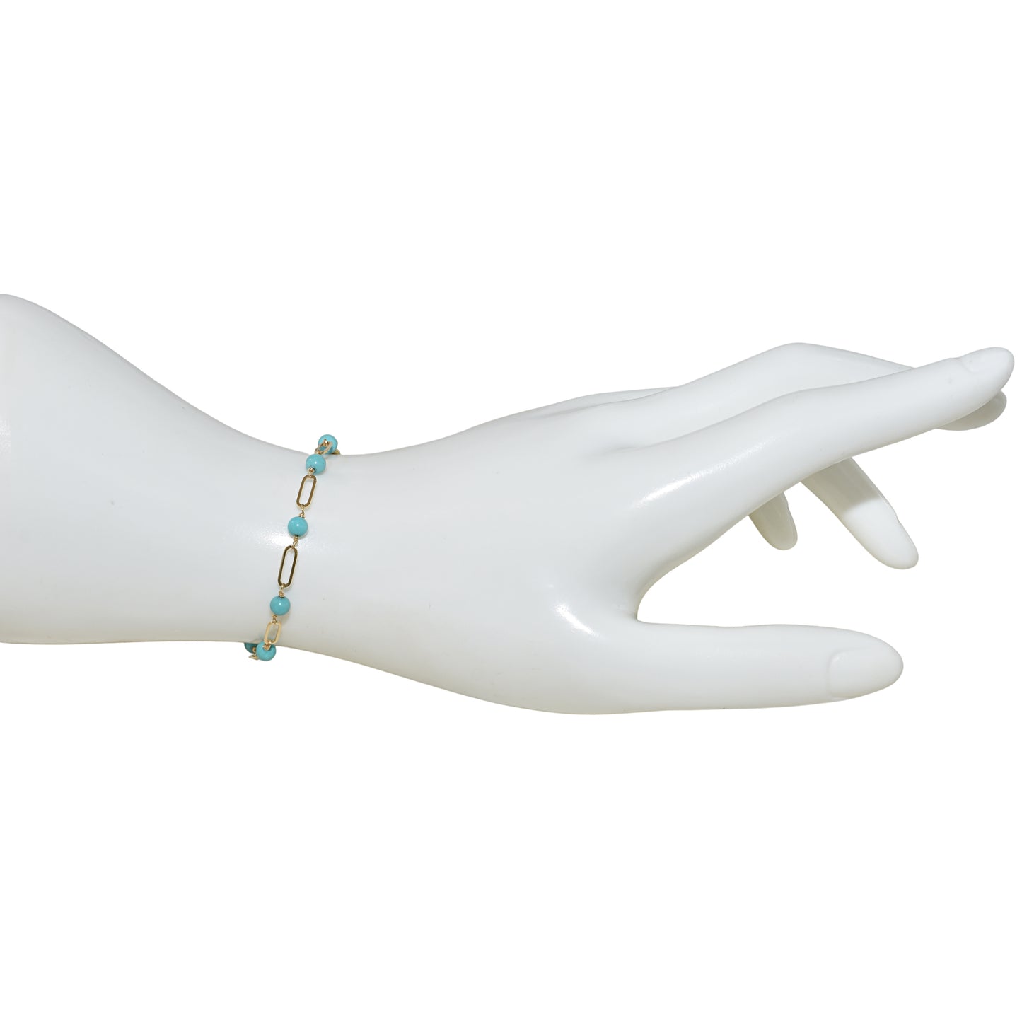 14k Paperclip and Gemstone Bracelet