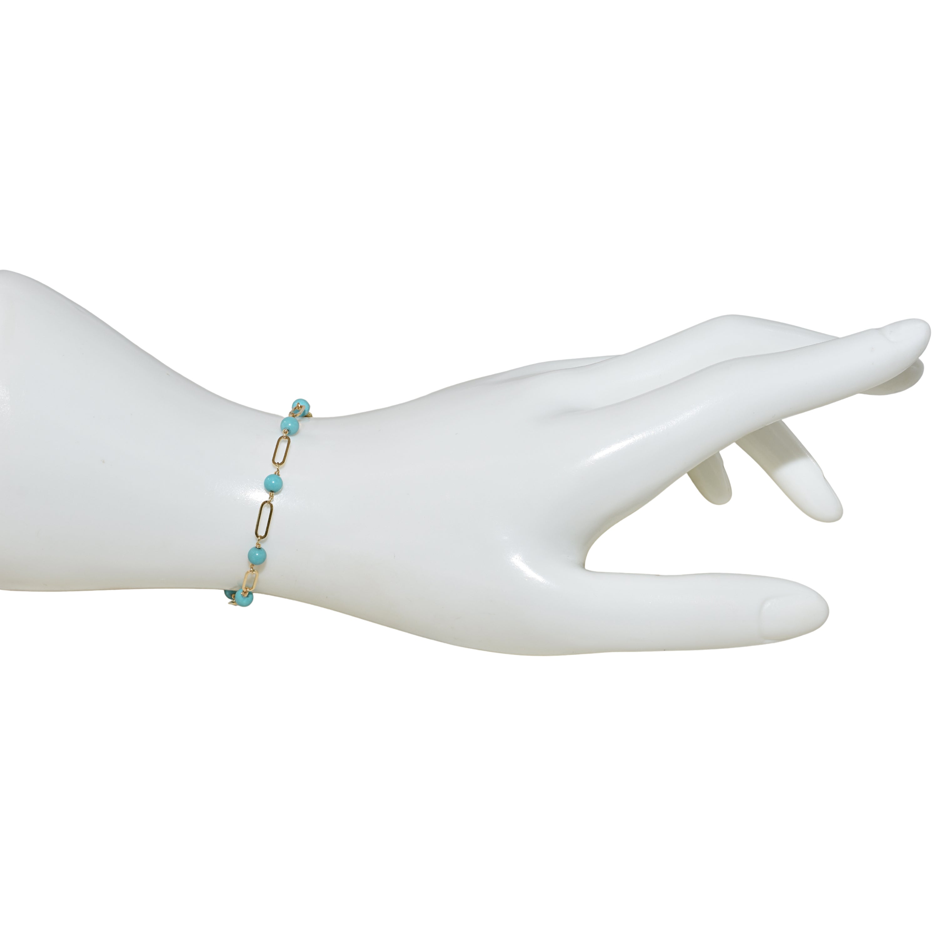 14k Paperclip and Gemstone Bracelet