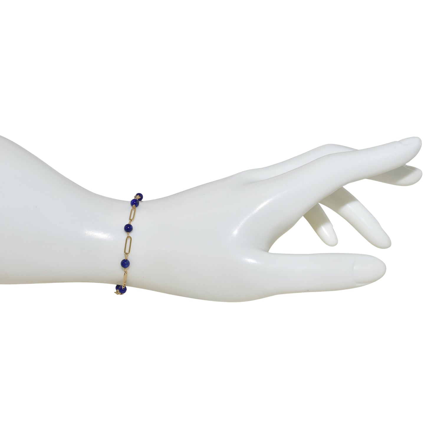 14k Paperclip and Gemstone Bracelet