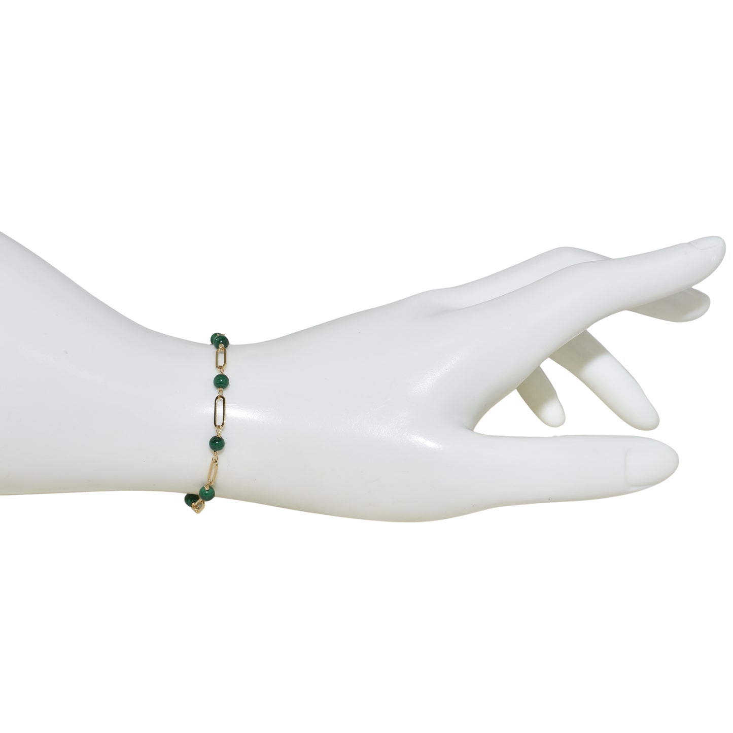 14k Paperclip and Gemstone Bracelet