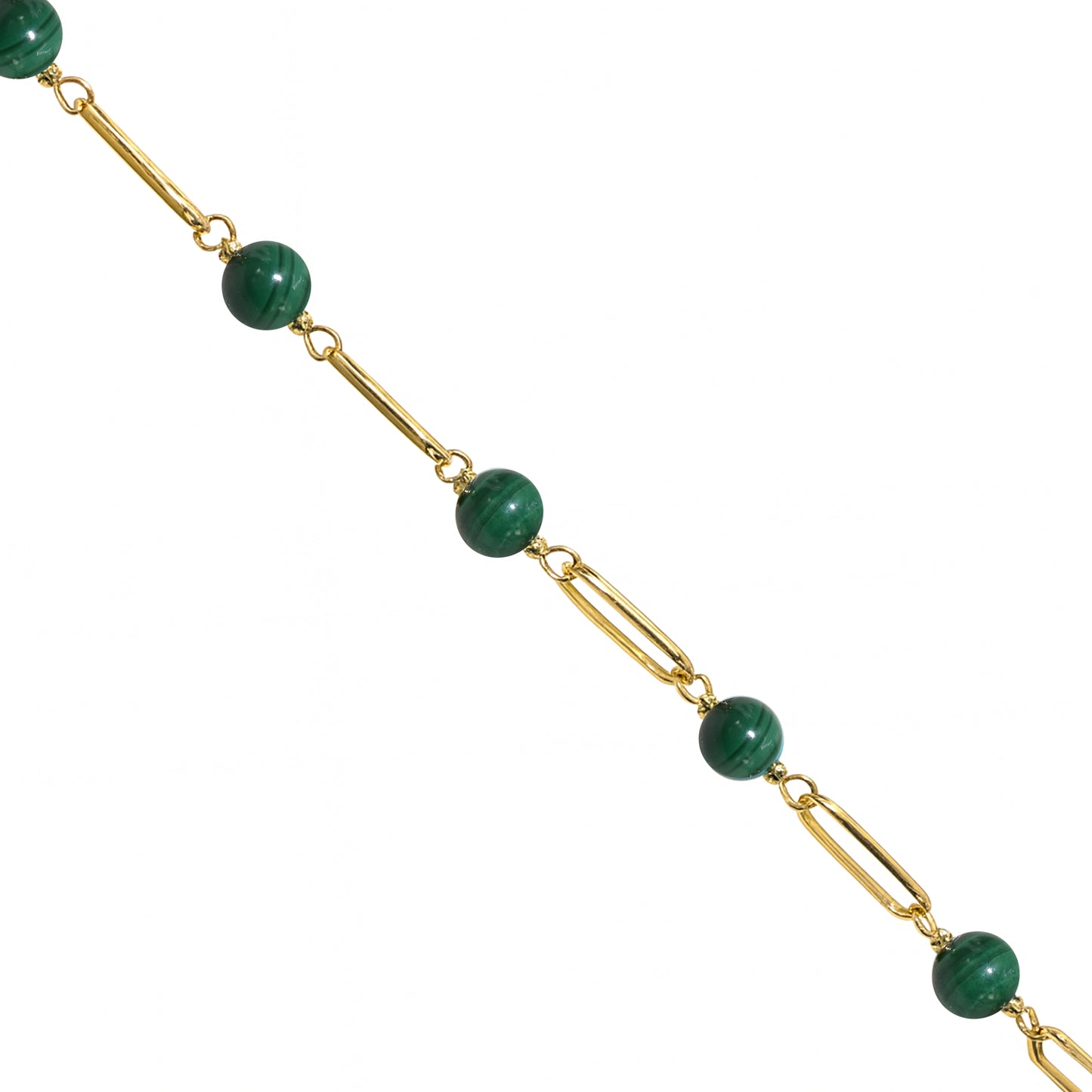14k Paperclip and Gemstone Bracelet