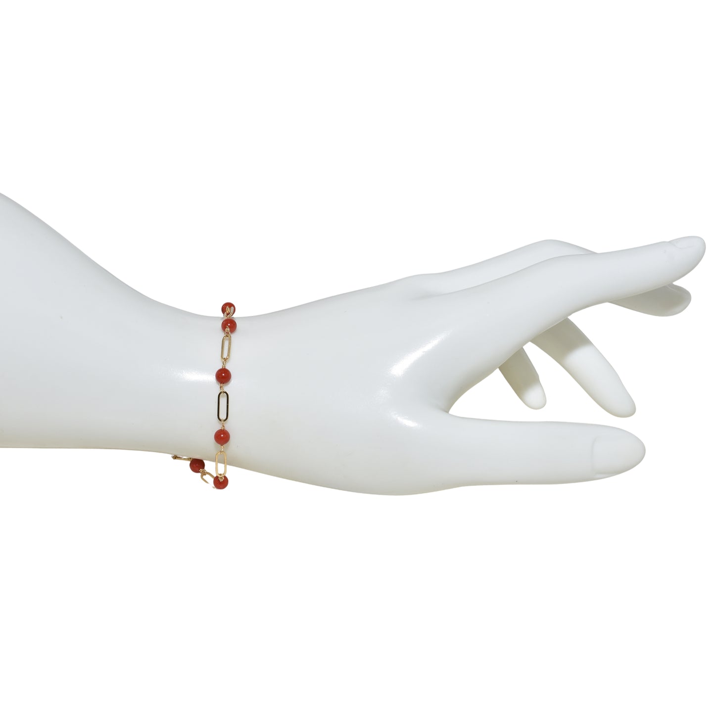 14k Paperclip and Gemstone Bracelet