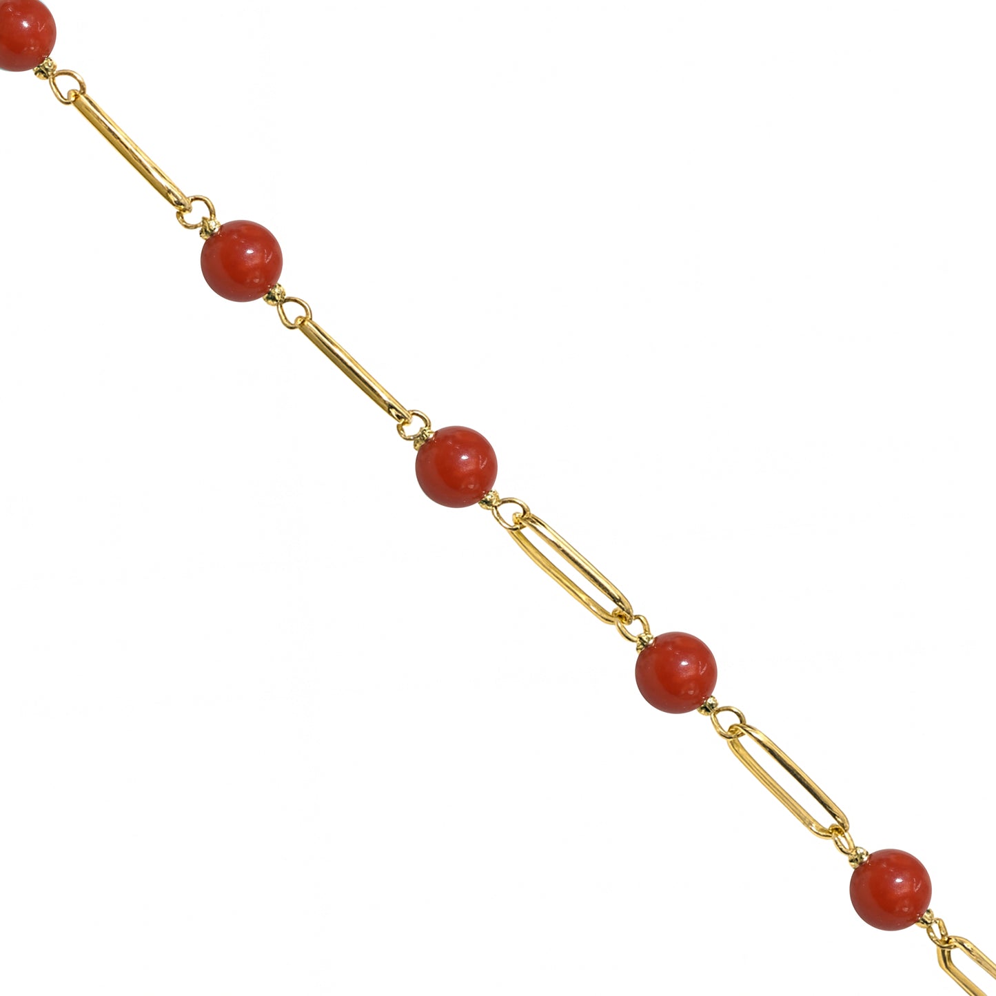 14k Paperclip and Gemstone Bracelet