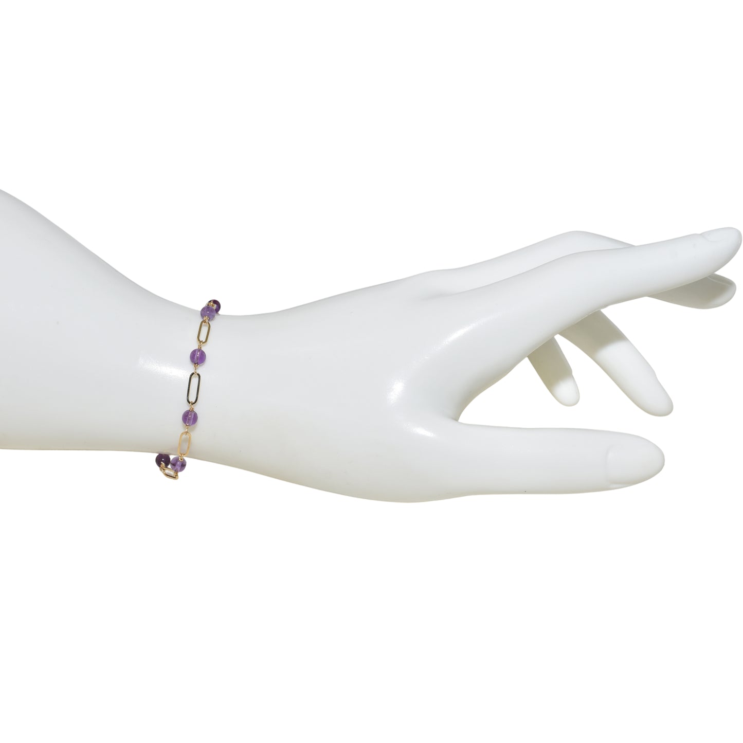 14k Paperclip and Gemstone Bracelet