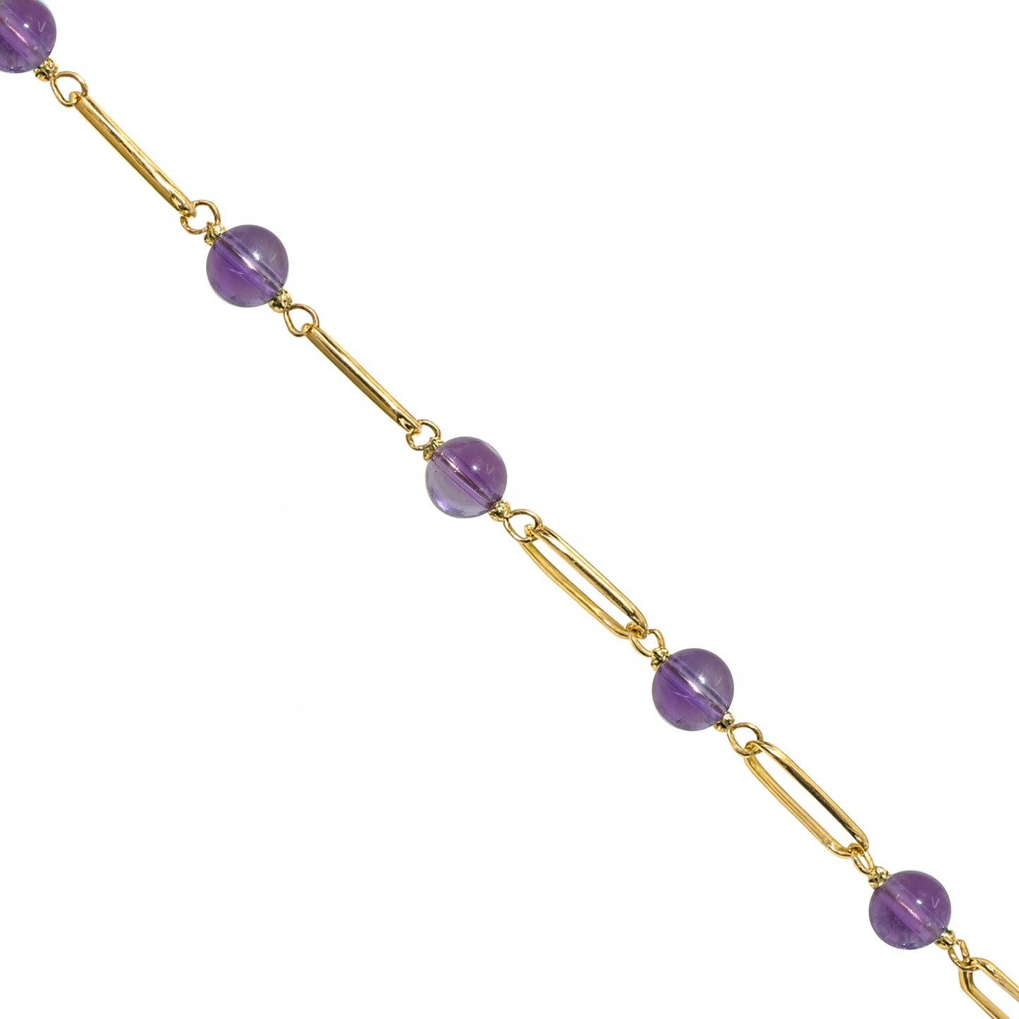 14k Paperclip and Gemstone Bracelet