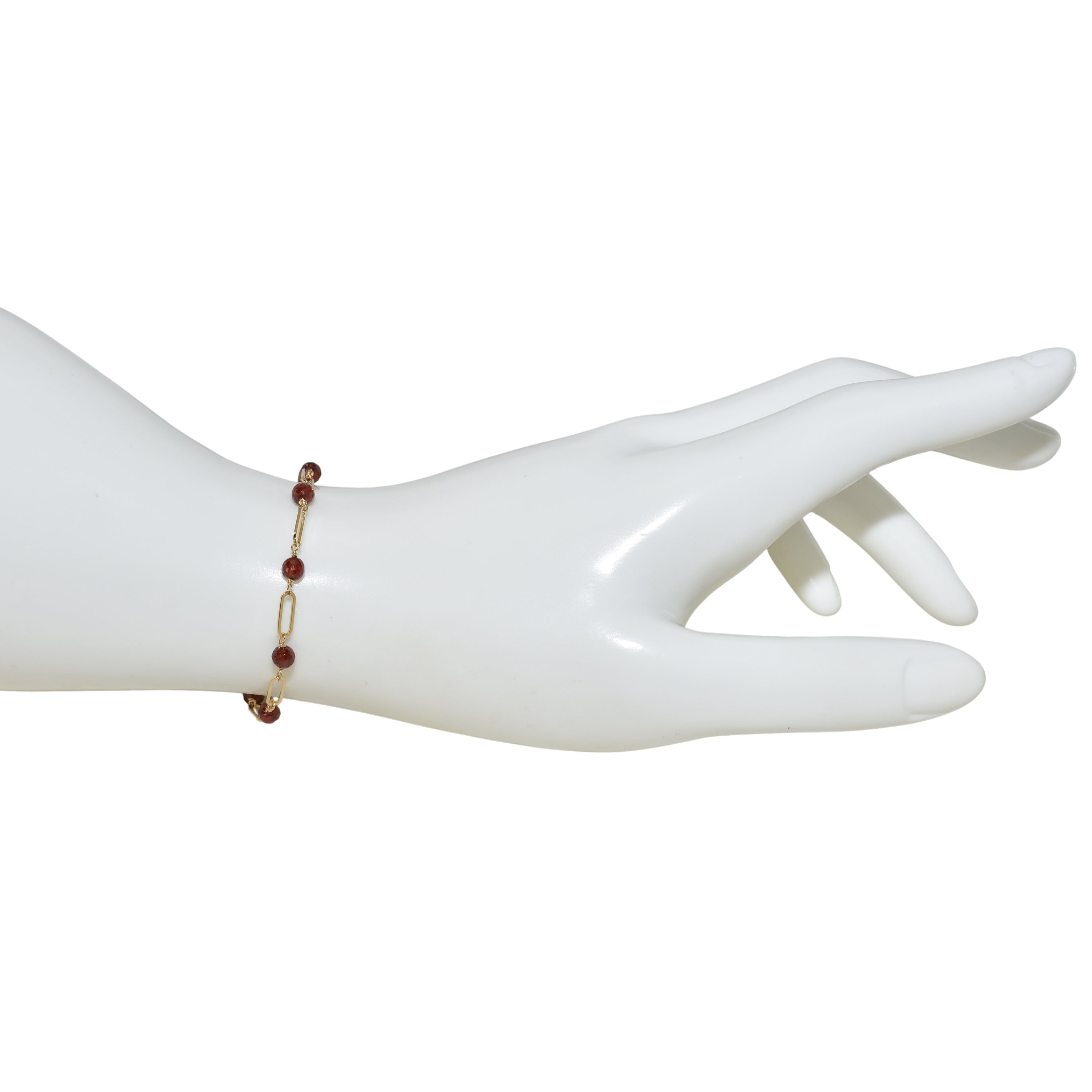14k Paperclip and Gemstone Bracelet